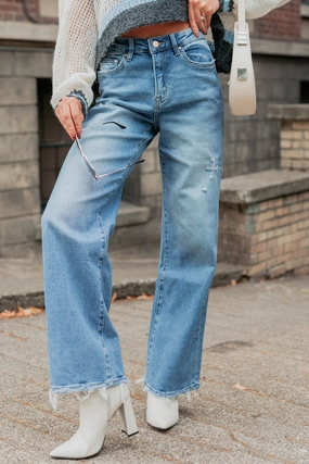 Zari High Rise Straight Leg Mica Denim Jeans (Medium) MoistureControlLiner