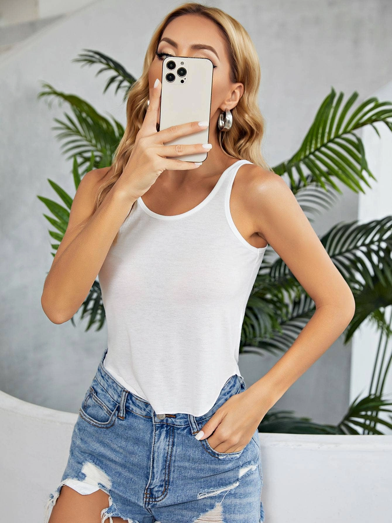 BREATHABLE SLEEVELESS TANK BLOUSE_CWTTK0495 Layered Shoulder UVProtective Coating