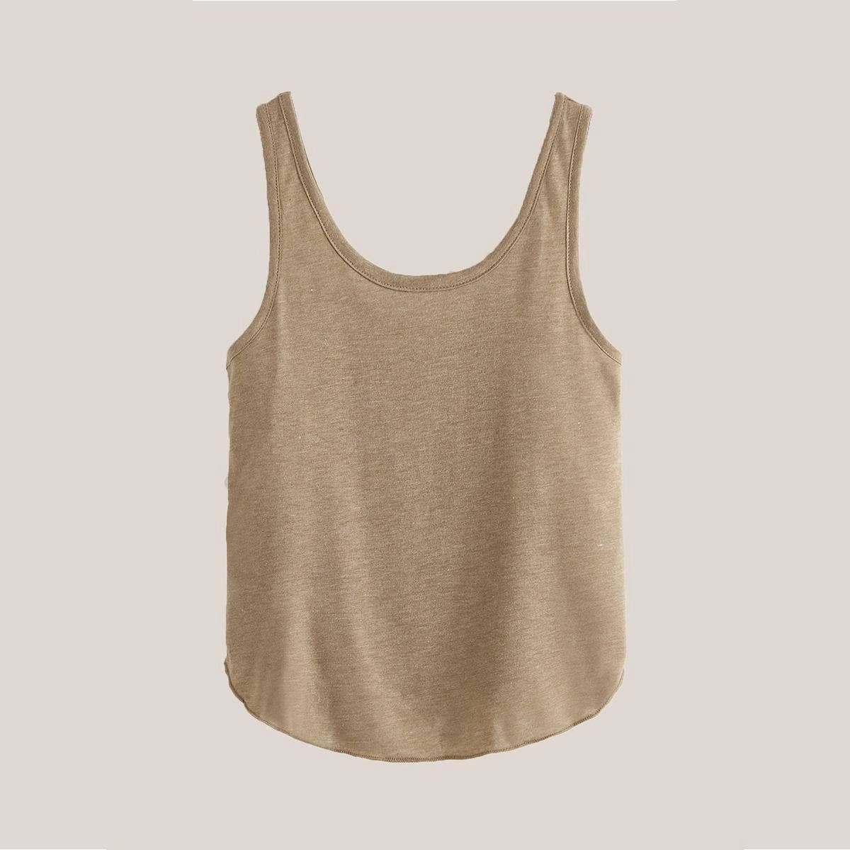 Natural Fiber Blend BREATHABLE SLEEVELESS TANK BLOUSE_CWTTK0495