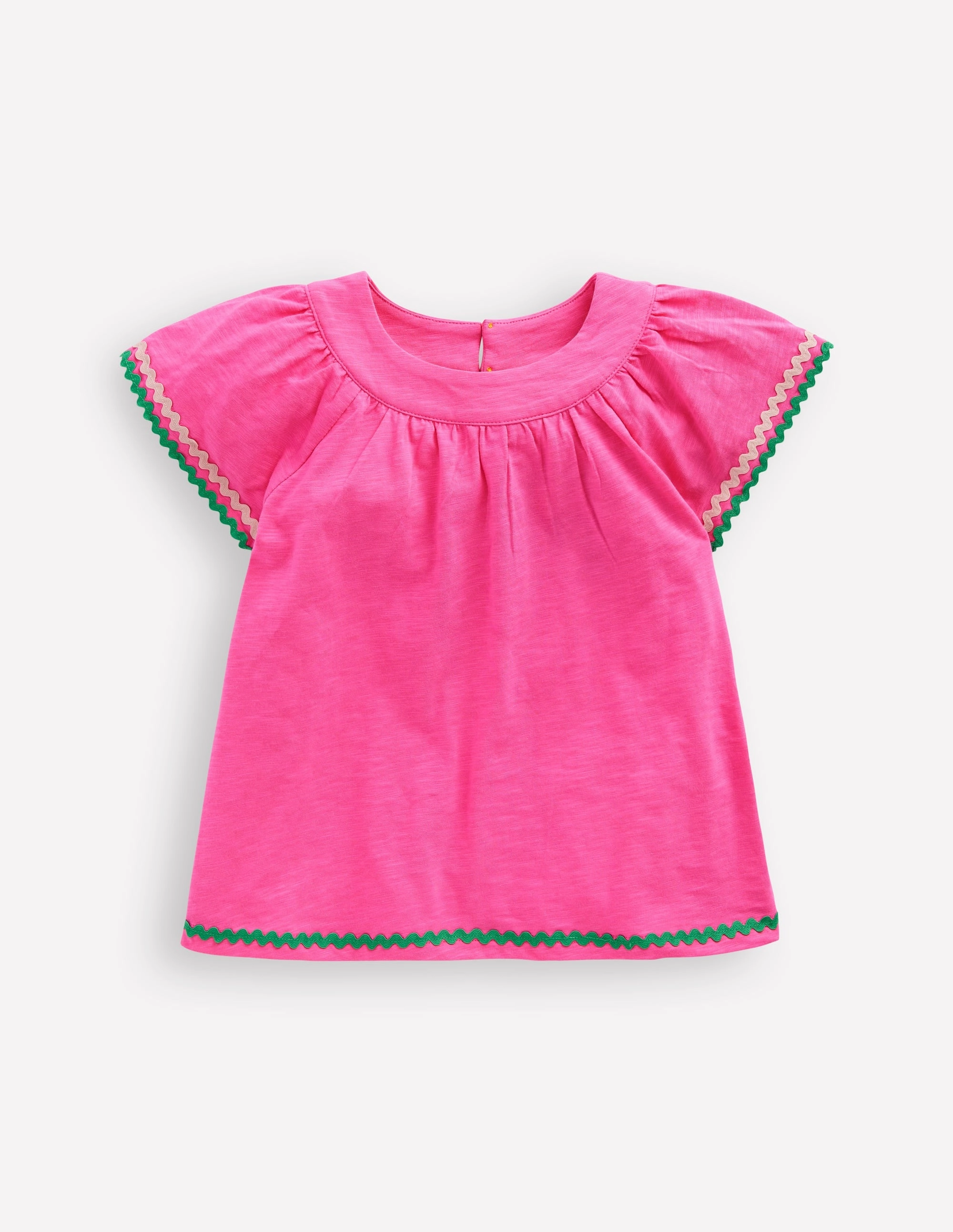 Sporty Design Trim Detail Pretty Top-Sorbet Pink