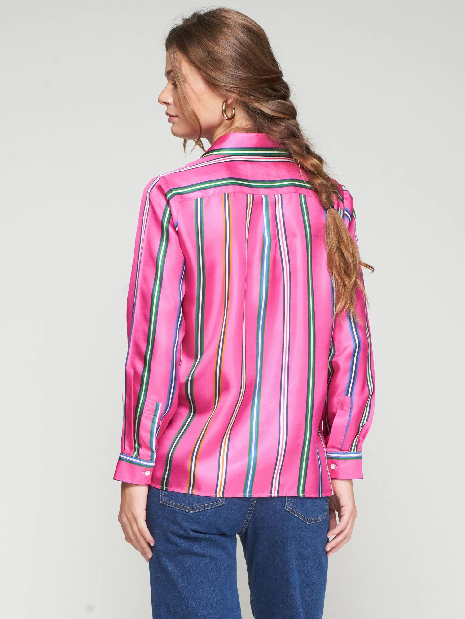 HighStretch Comfy Layer STRIPE BUTTON DOWN