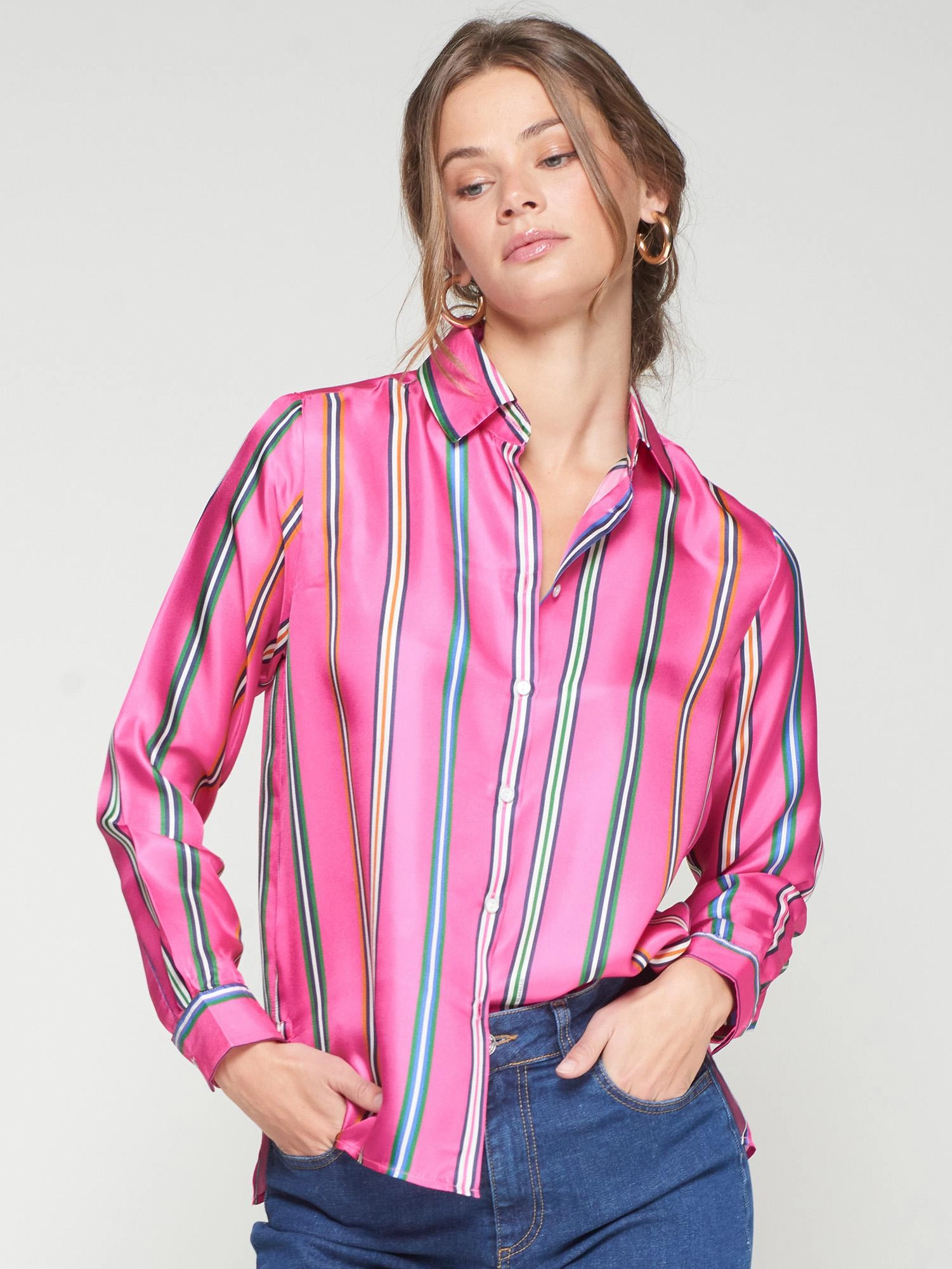 STRIPE BUTTON DOWN Tear Resistant Compact Thermal Insulation