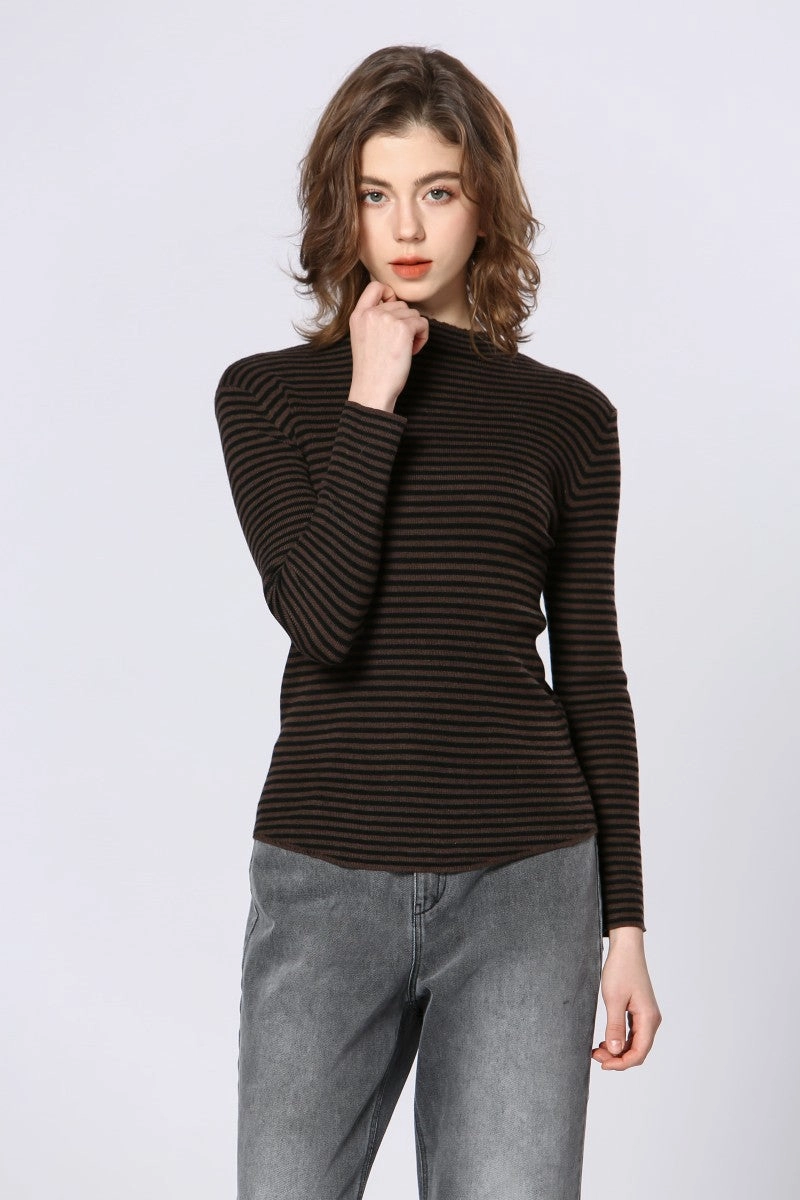 STRIPE LONG SLEEVE SHIRT Low Profile Waistband Integration ContrastTipping