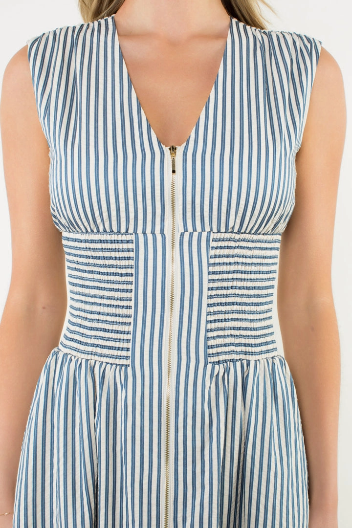 STRIPE ZIP FRONT DRESS Outfit Core