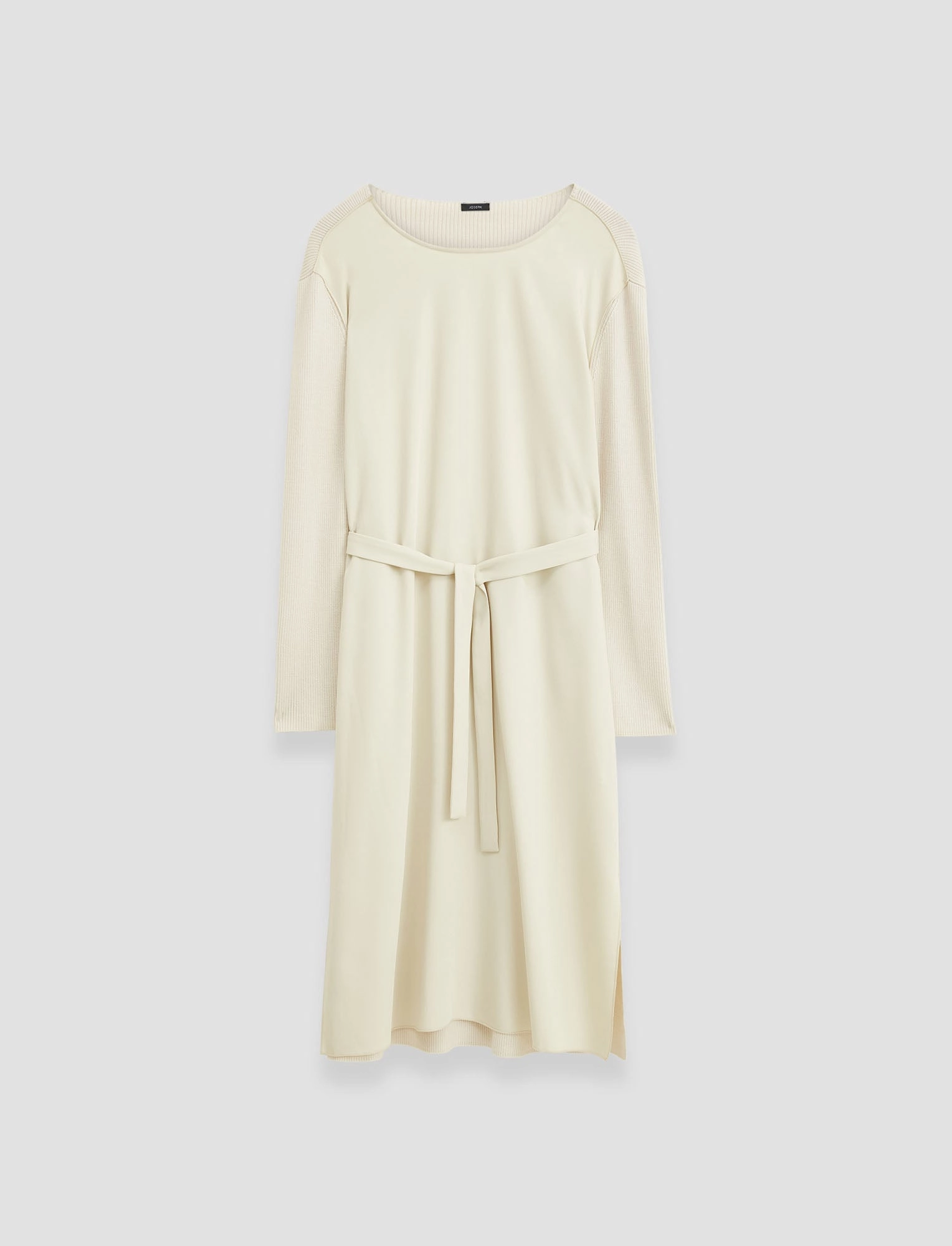 Bishop-Sleeve Drapy Cady Didot Dress