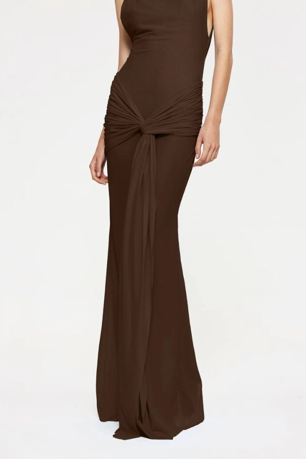 Modern Chic Morning Glow Roza Maxi Dress Chocolate