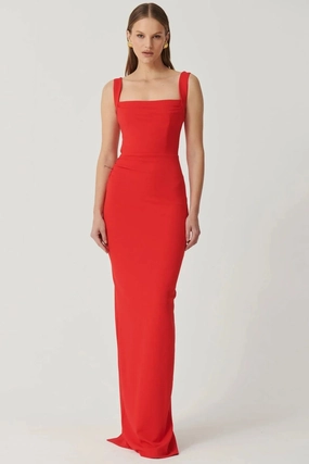 Edgy vibes Marbella Gown Cherry Red