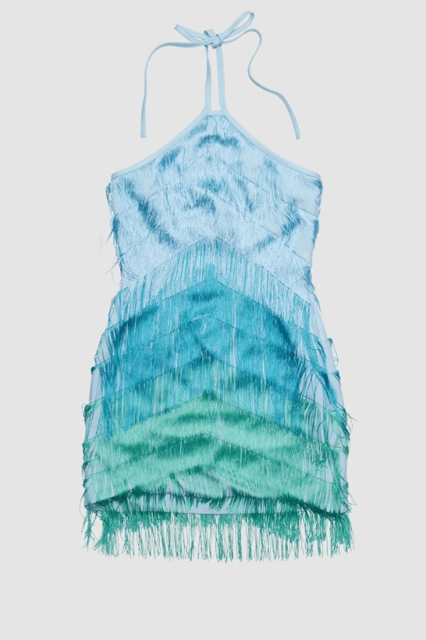 Wilde Fringe Mini Dress Ocean SeamlessConstruction