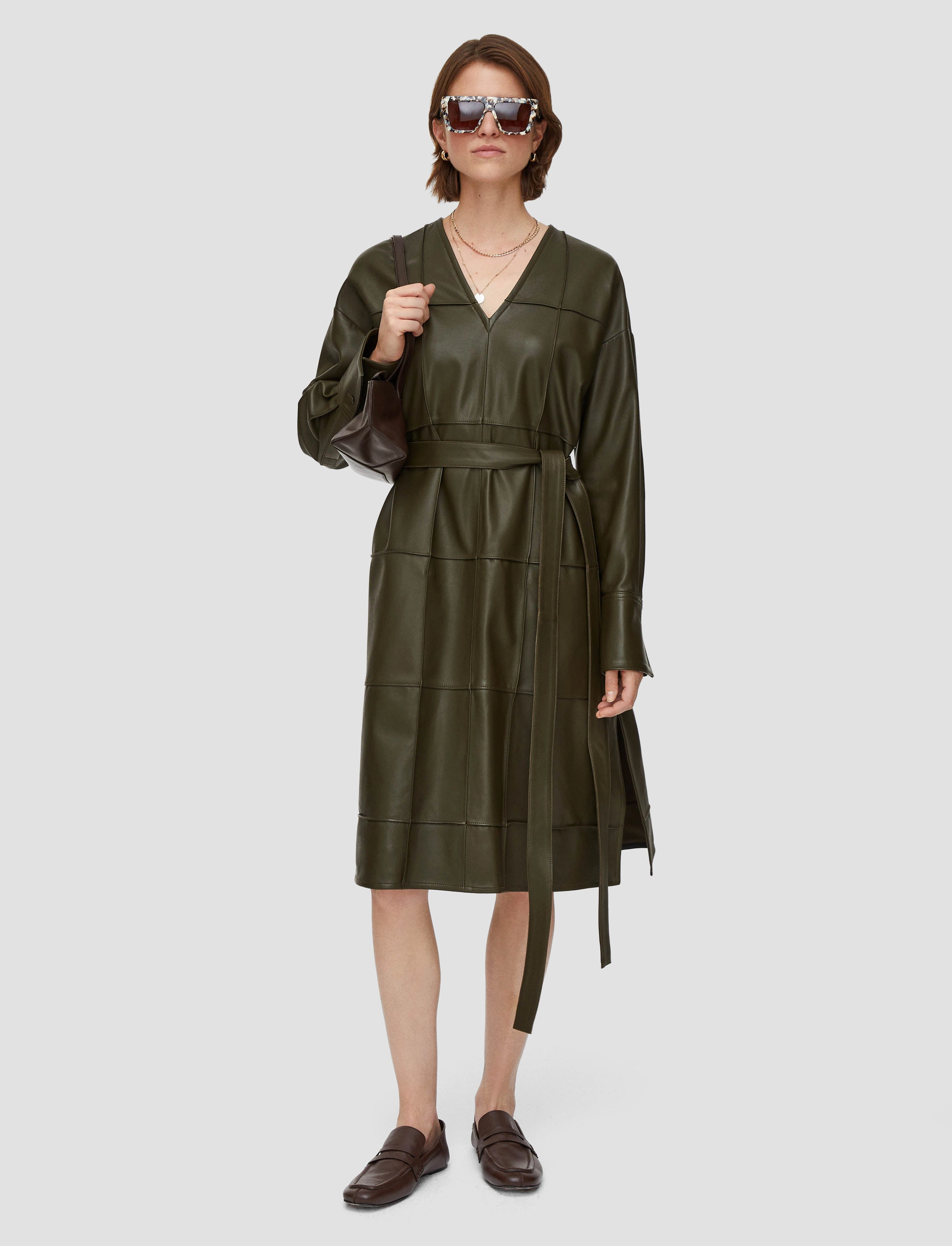 Grid Nappa Leather Matisse Dress Trendy Everyday