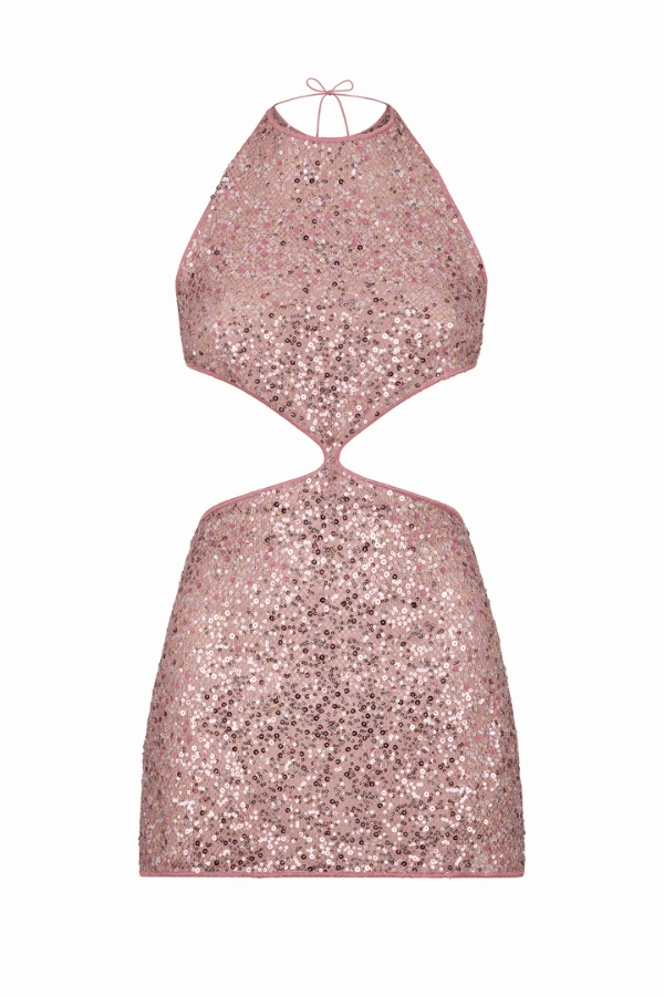 Netquins Cut Out Dress Old Rose Light Outfit