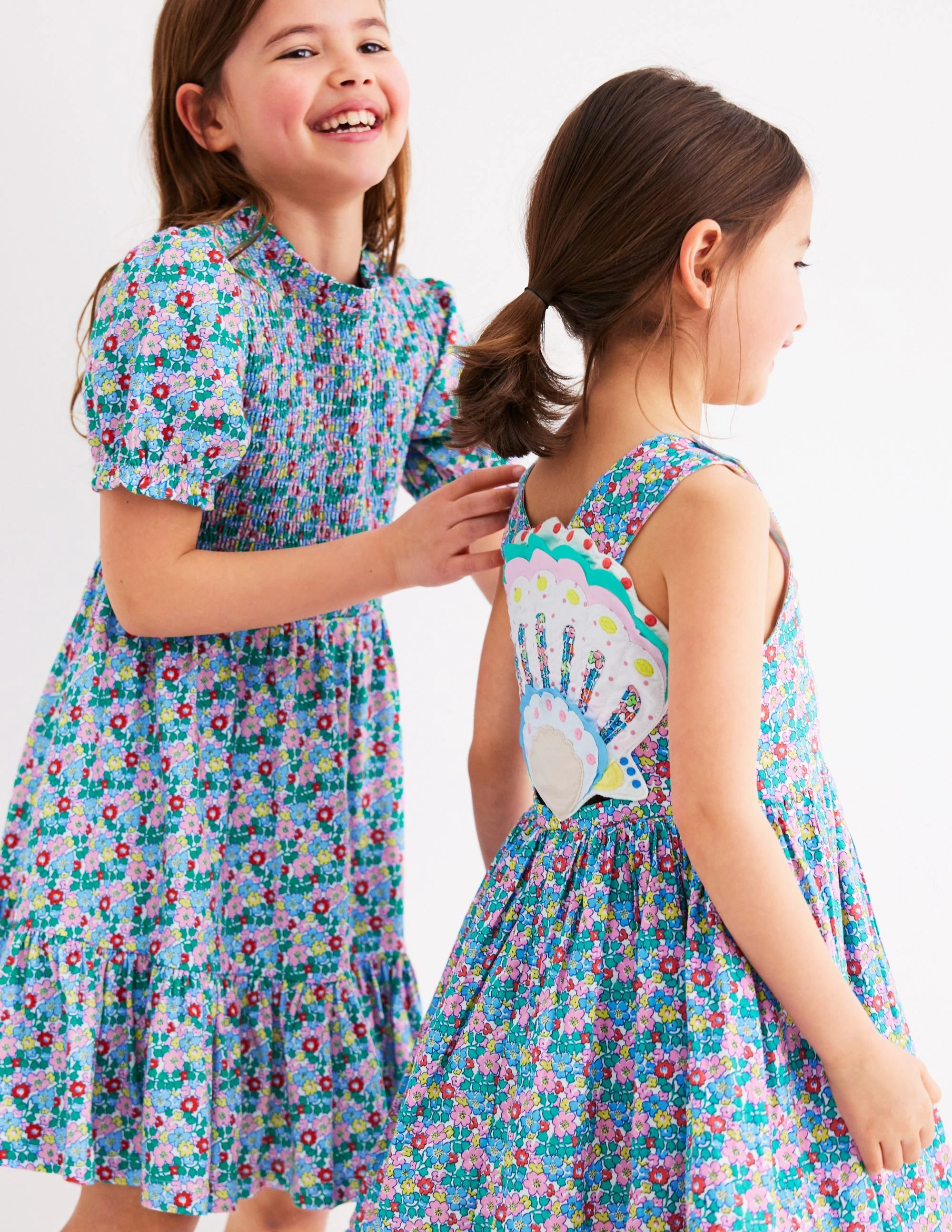 Zadie Applique Back Dress-Multi Flowerbed Shell Perfect Day-to-Night Comfortable Design