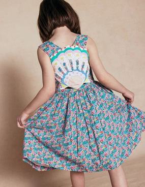 Fashionable Wear Zadie Applique Back Dress-Multi Flowerbed Shell