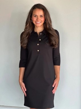 Jude Connally Midge Dress in Black Gold Ankle-length