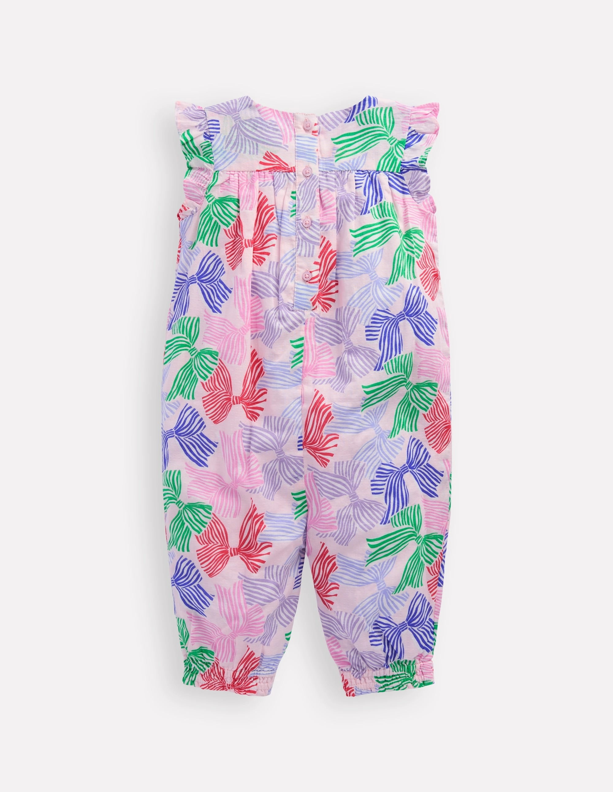 Ruffle Sleeve Romper-French Pink Bows Sport Unisex Luxury Minimal