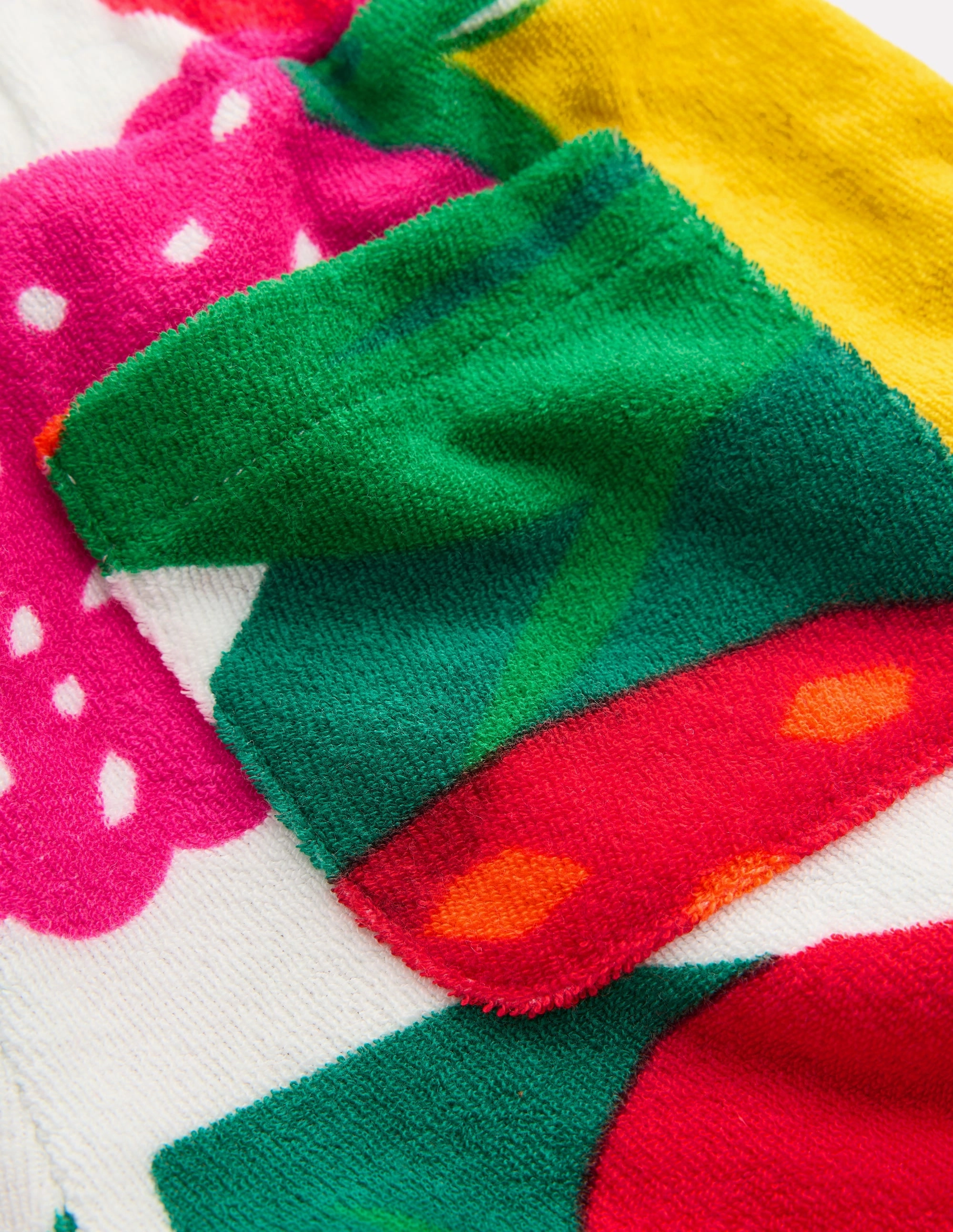 Frill Hem Towelling Shorts-Multi Giant Fruit Quick Dry Tech