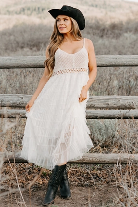 Functional Fit Pretty Glow Sunlit Serenity Crochet Ruffle POL Dress (Natural)