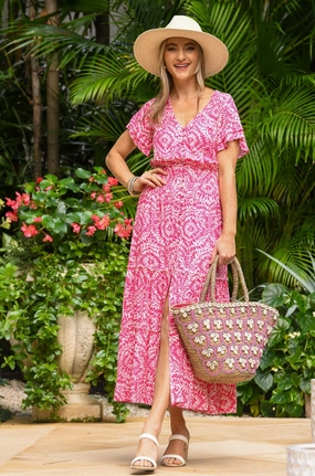 Vibrant color Christina Dress / Cherry Fuchsia