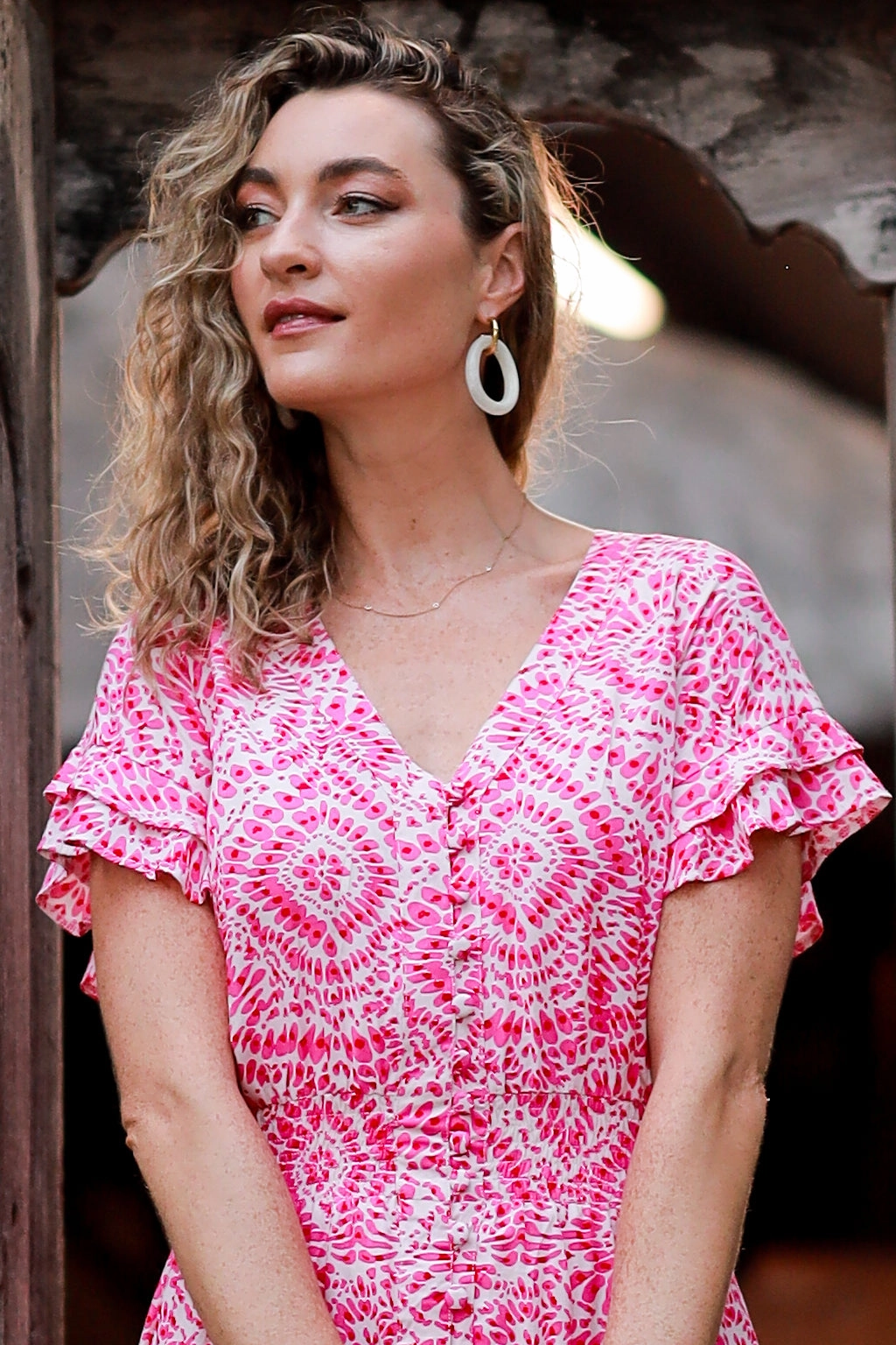 Christina Dress / Cherry Fuchsia Versatile dress for layering