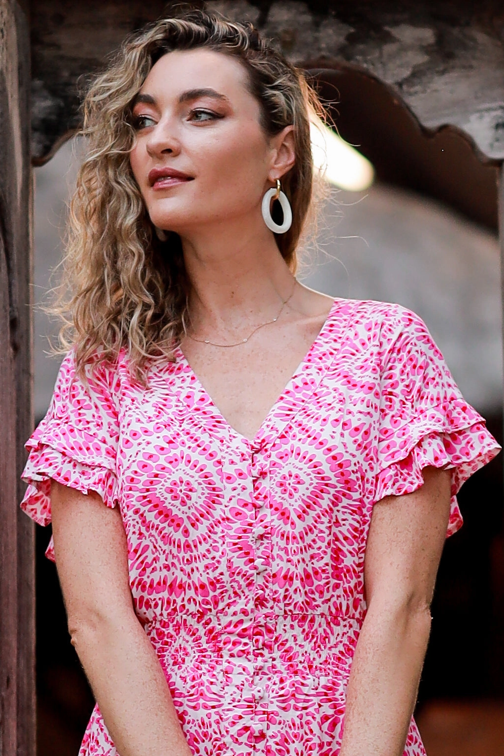 Christina Dress / Cherry Fuchsia Bold Elegance