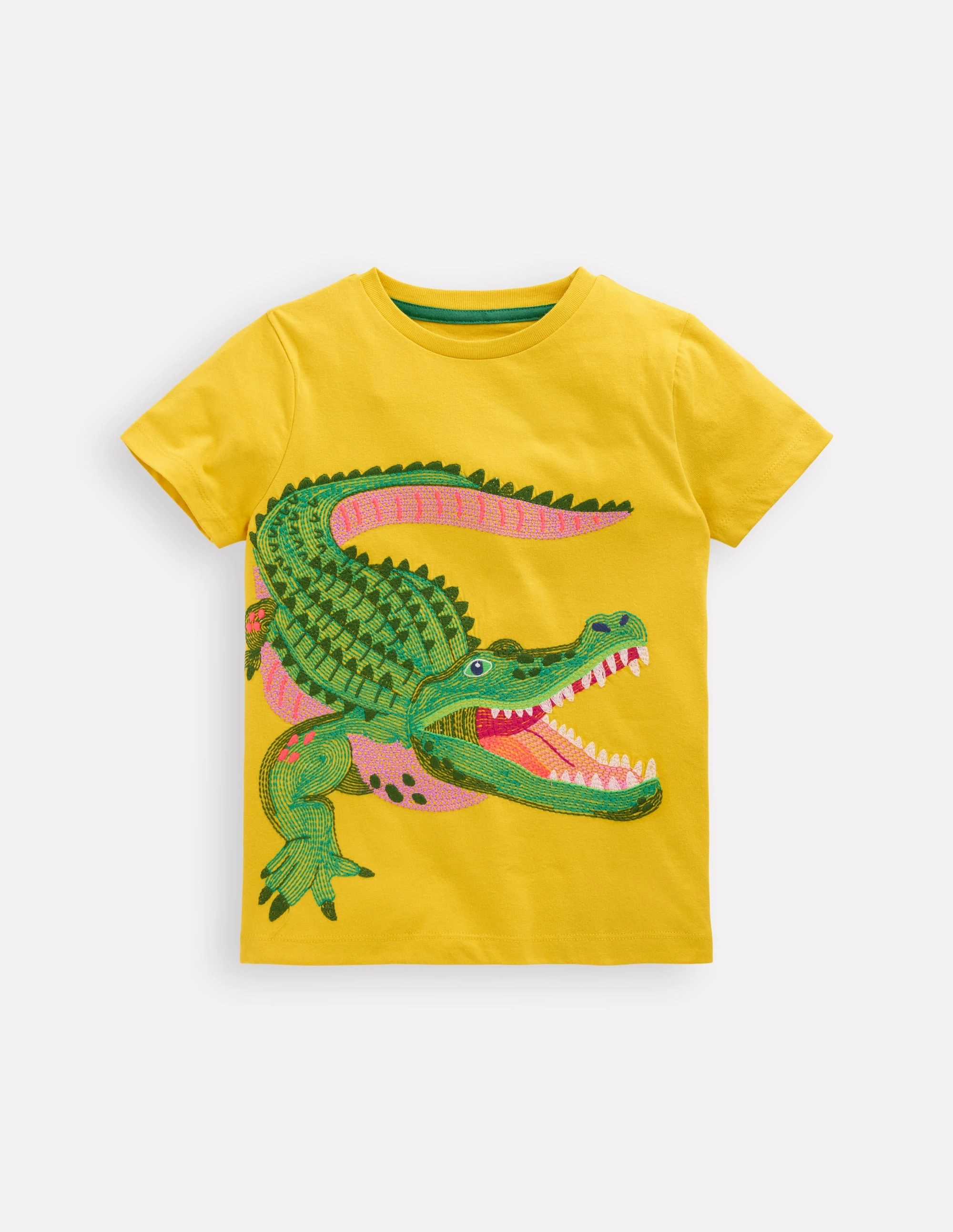 HighStretchElastic Biodegradable Fiber Superstitch T-Shirt-Zest Yellow Crocodile