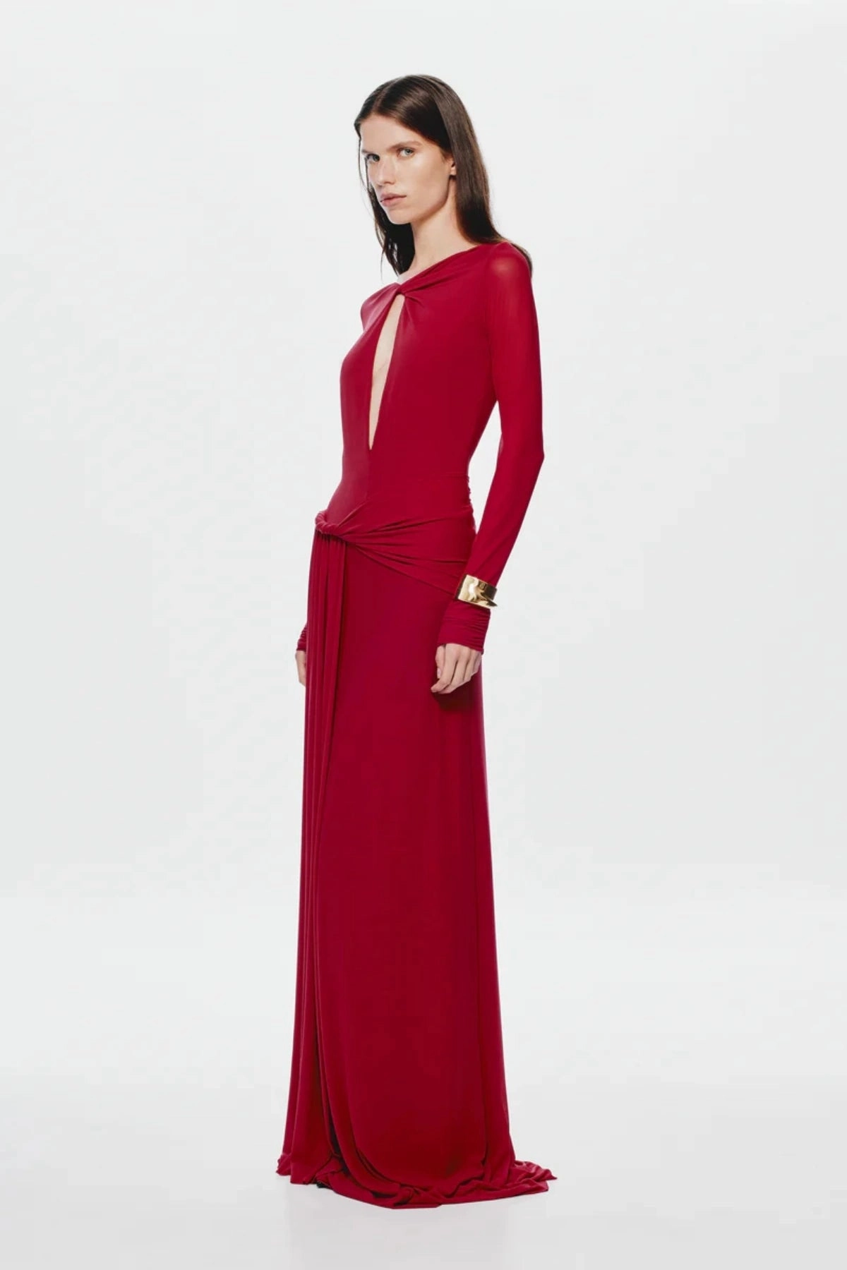 The 'Irina Long Sleeve Dress Cherry Everyday Outfit Trendy Cut