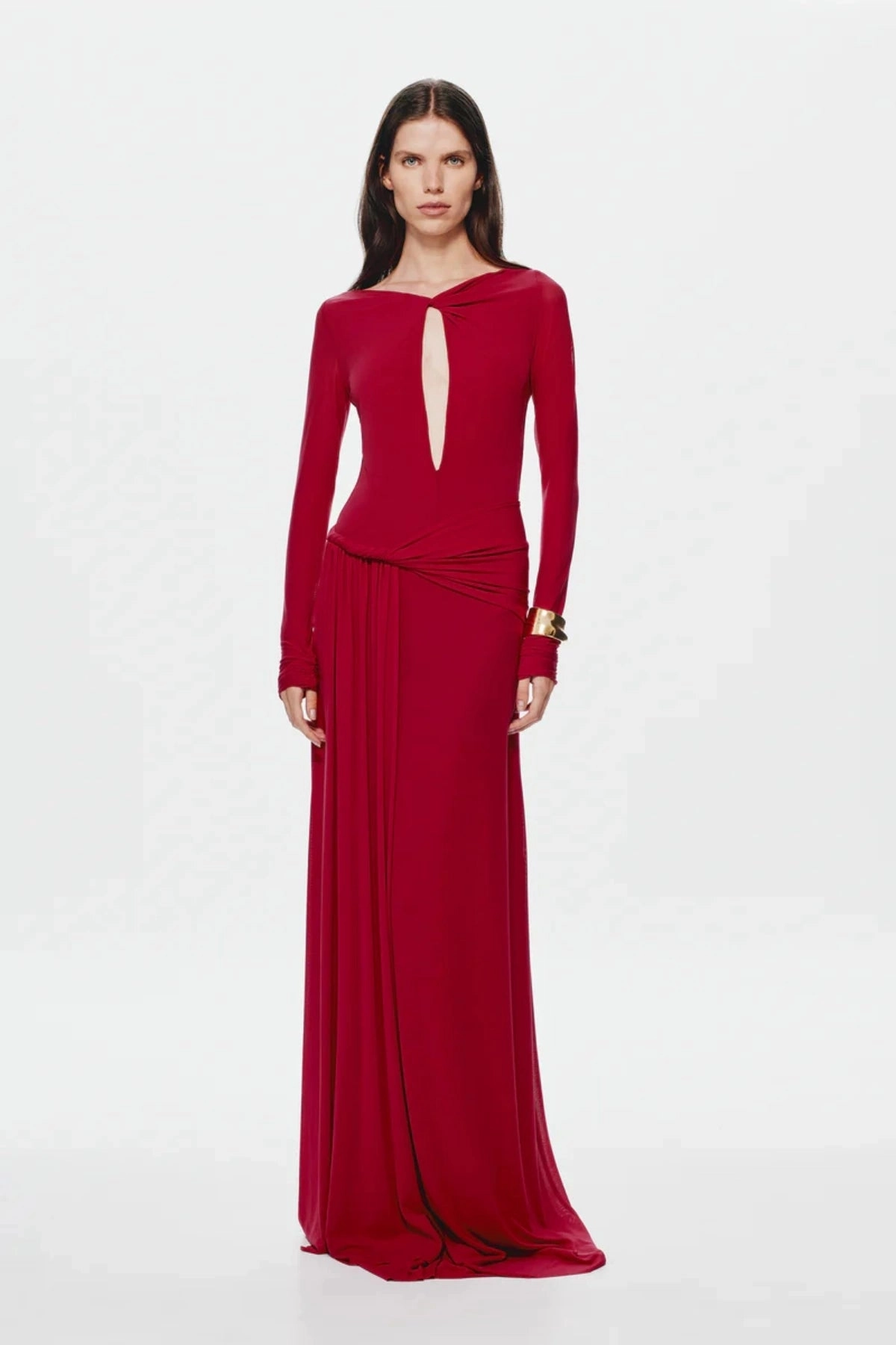 The 'Irina Long Sleeve Dress Cherry Classic wrap dress