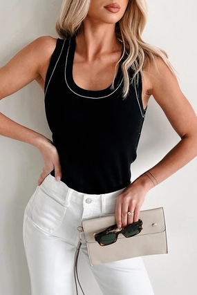 TaglessDesign Focused & Fashionable Scoop Neck Tank (Black)