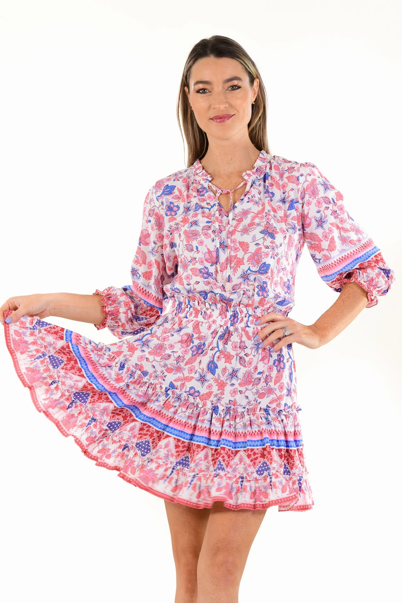 Texture Soft Daily Wear Ibiza Dress / Coral Gardens