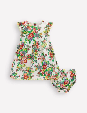 Woven Frill Dress-Multi Floral Chic Spirit