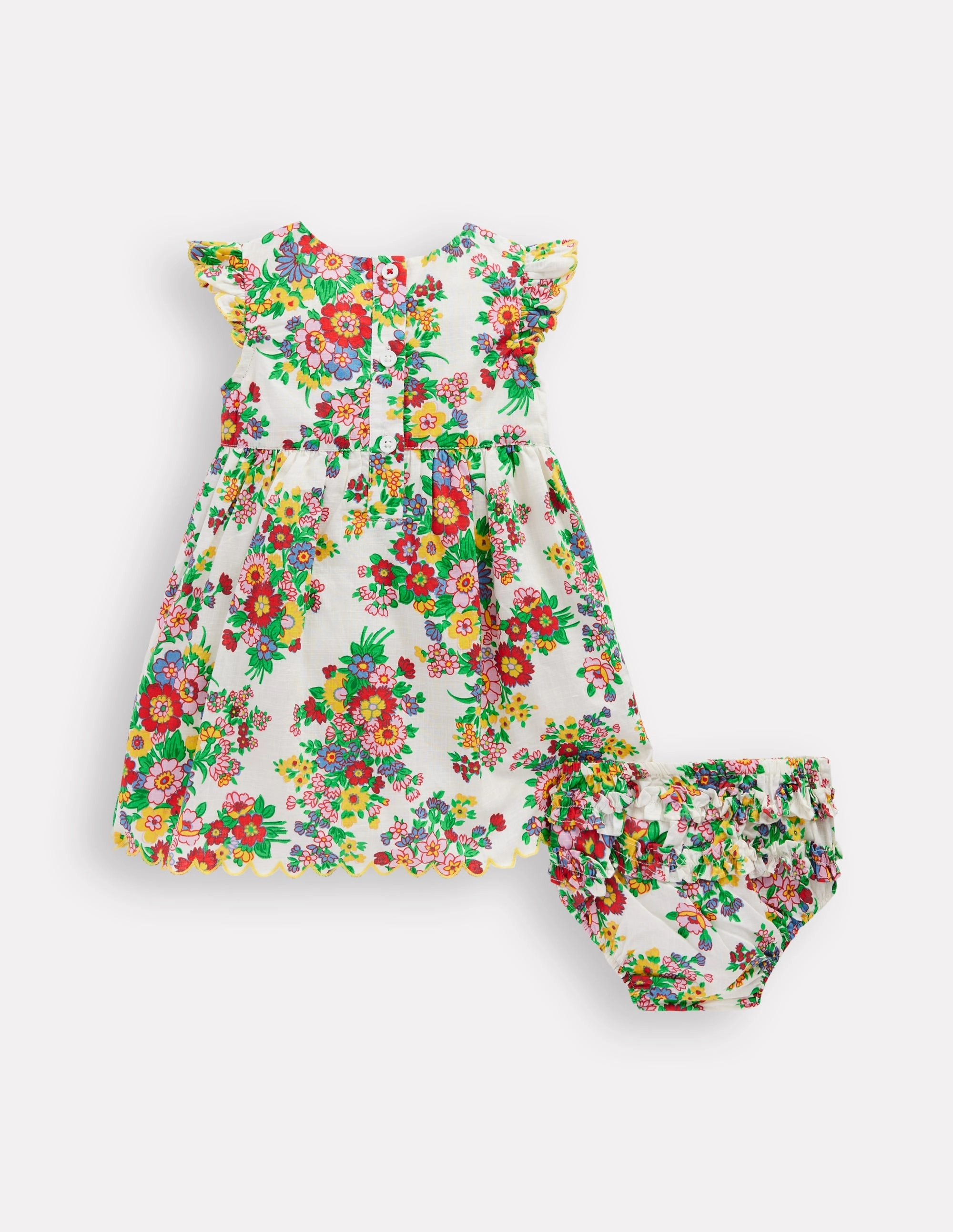 Gentle Flow Smart Piece Woven Frill Dress-Multi Floral