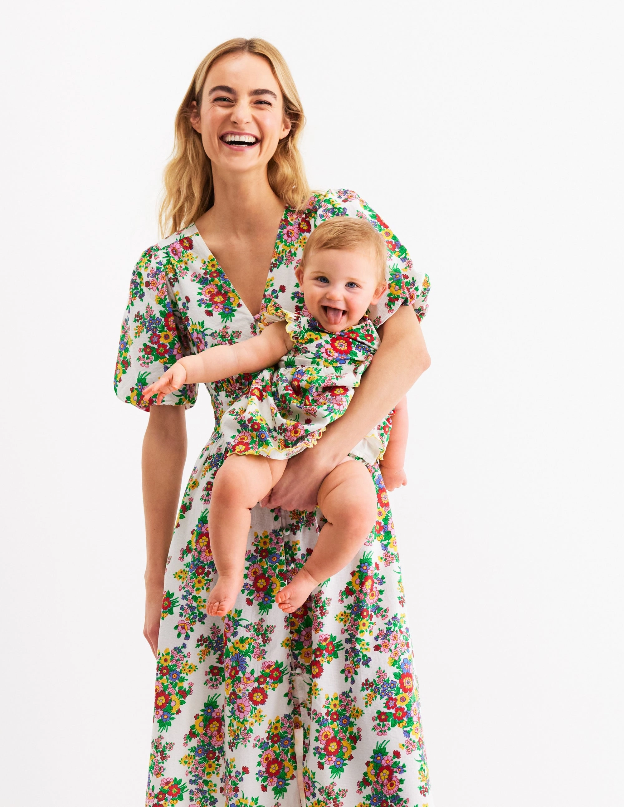 Formal Look Woven Frill Dress-Multi Floral