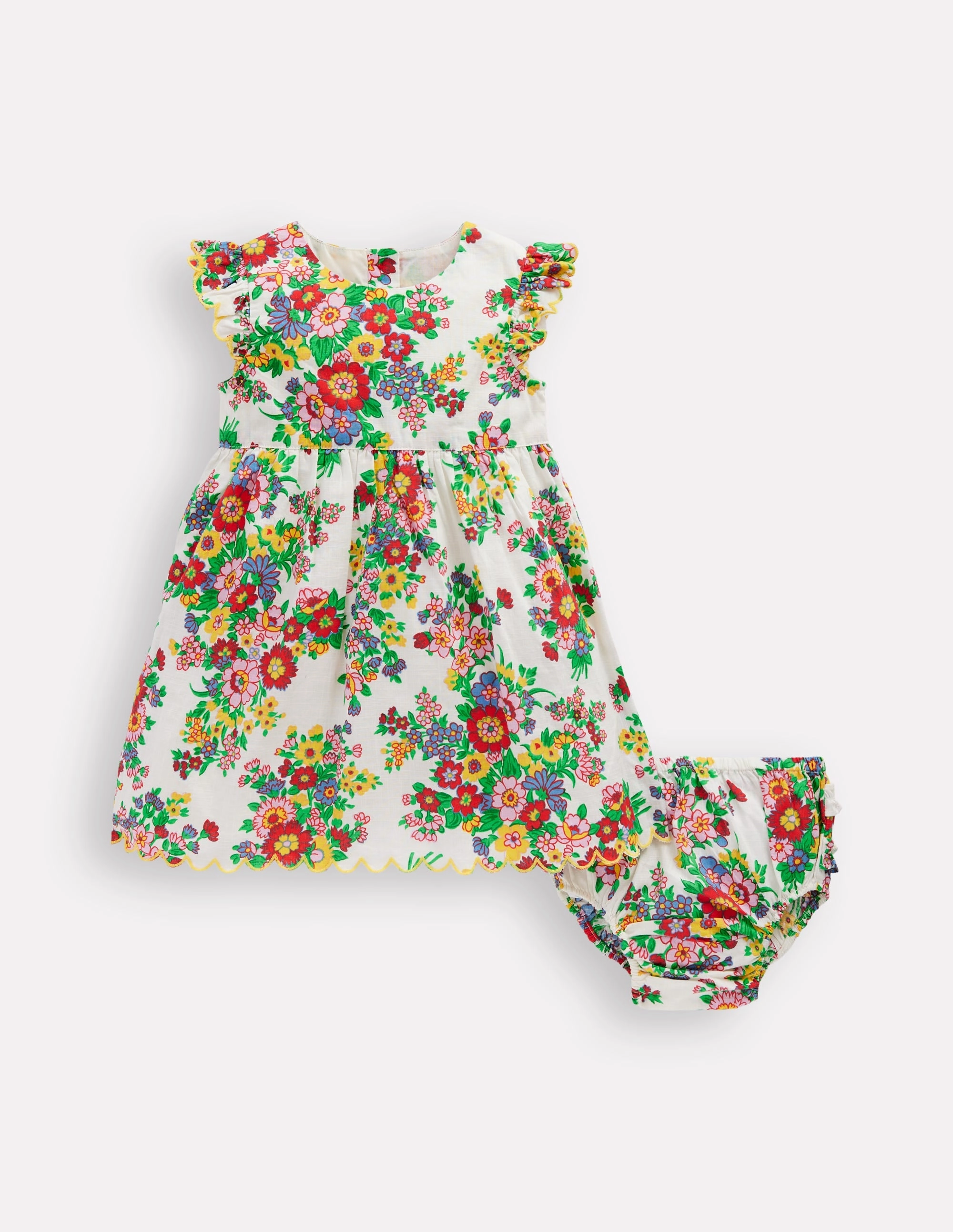 Woven Frill Dress-Multi Floral Chic Spirit