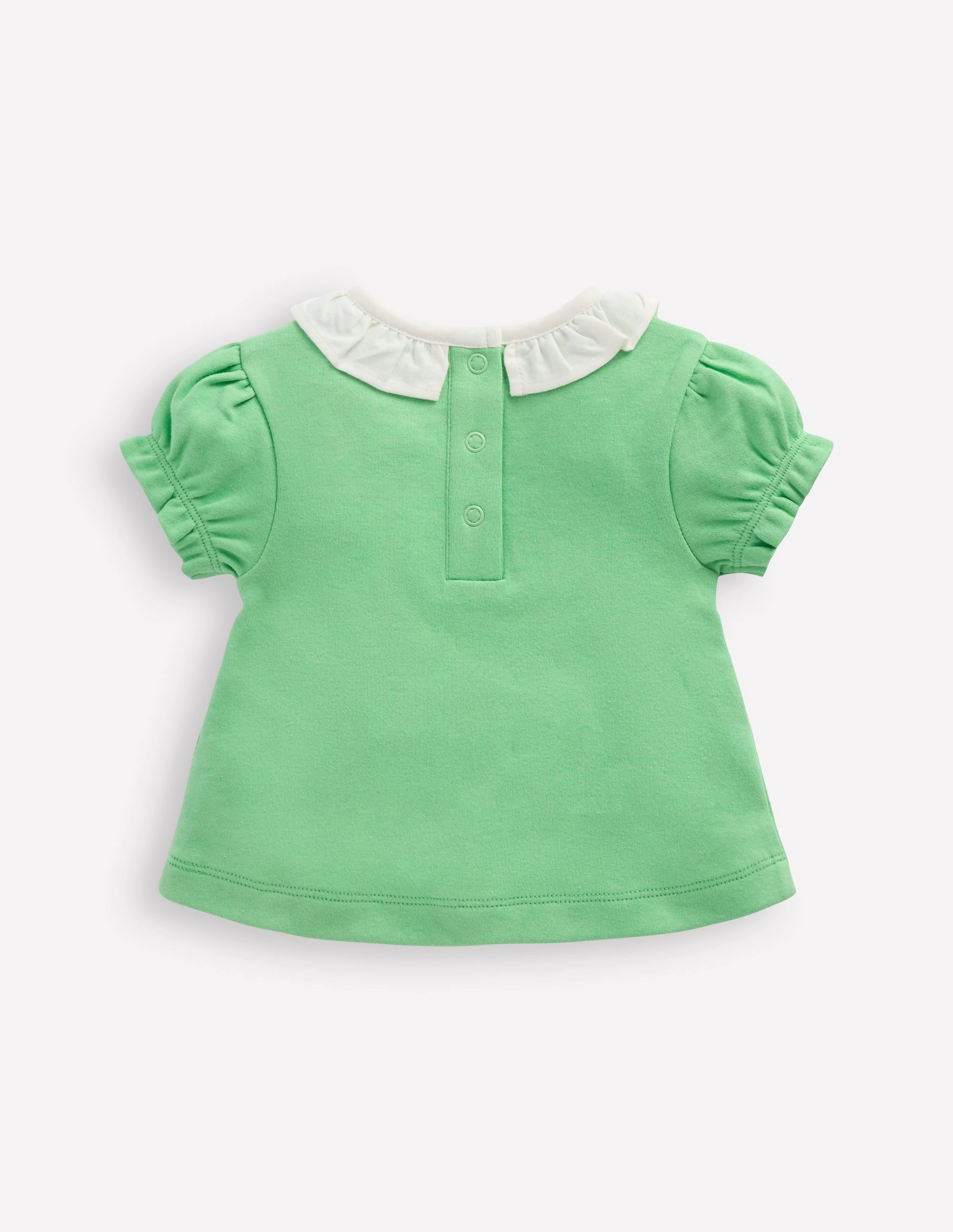 Abrasion Resistant Surface Ruffle Neck T-Shirt-Green Guinea Pig