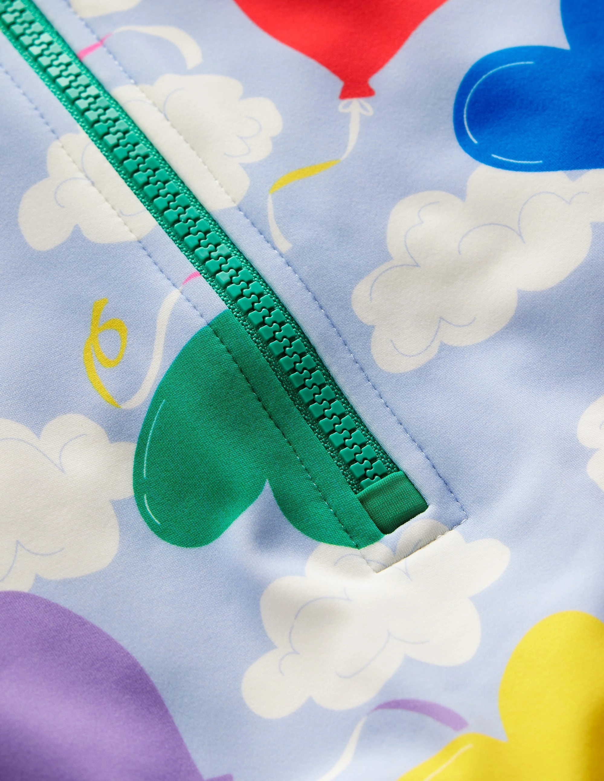 Trendy Prints Summer Fashion Short-sleeved Swimsuit-Misty Blue Balloon Sky