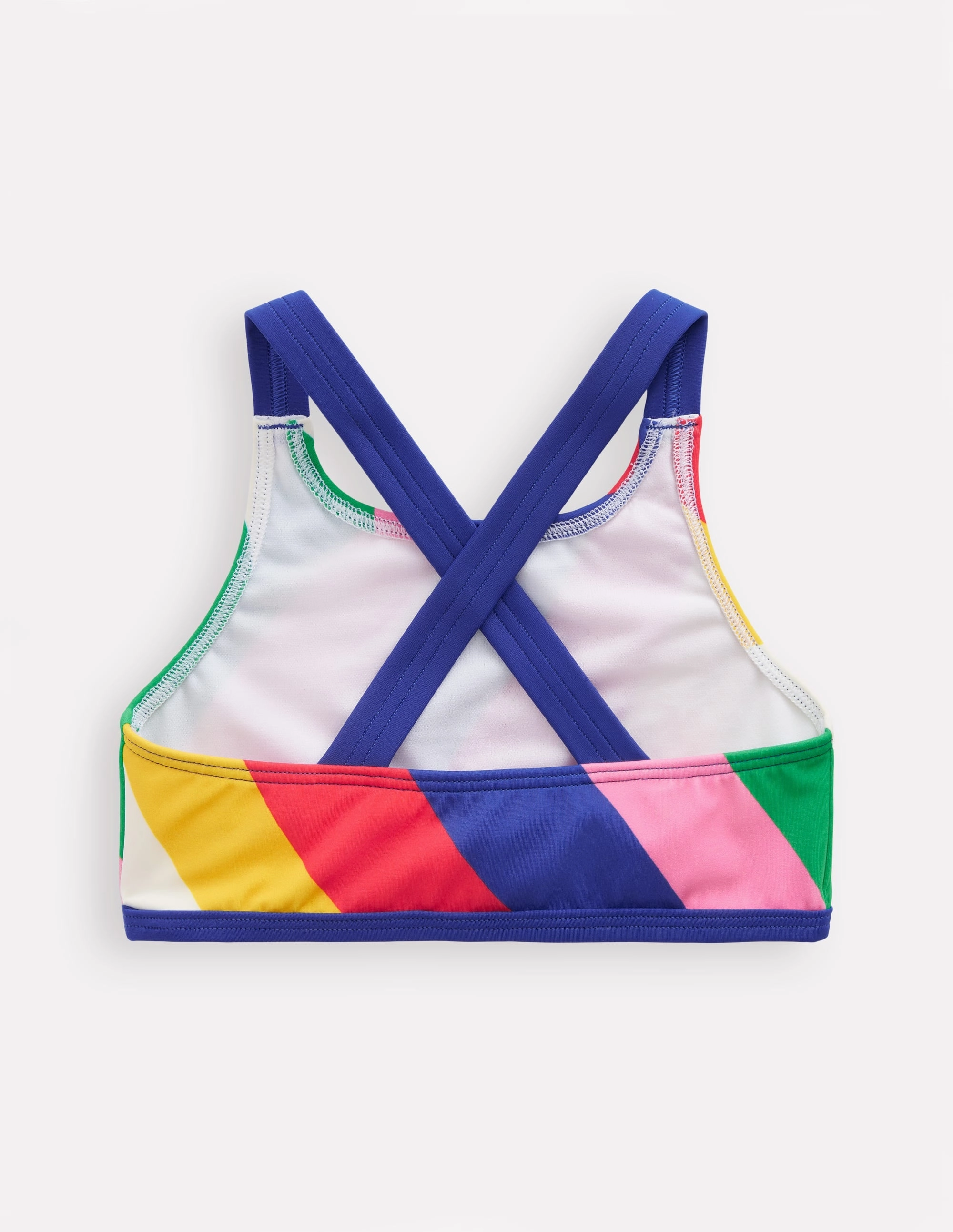 Cross-back Bikini Top-Multi Rainbow Swirl Quick Evaporate Tech Cutting edge