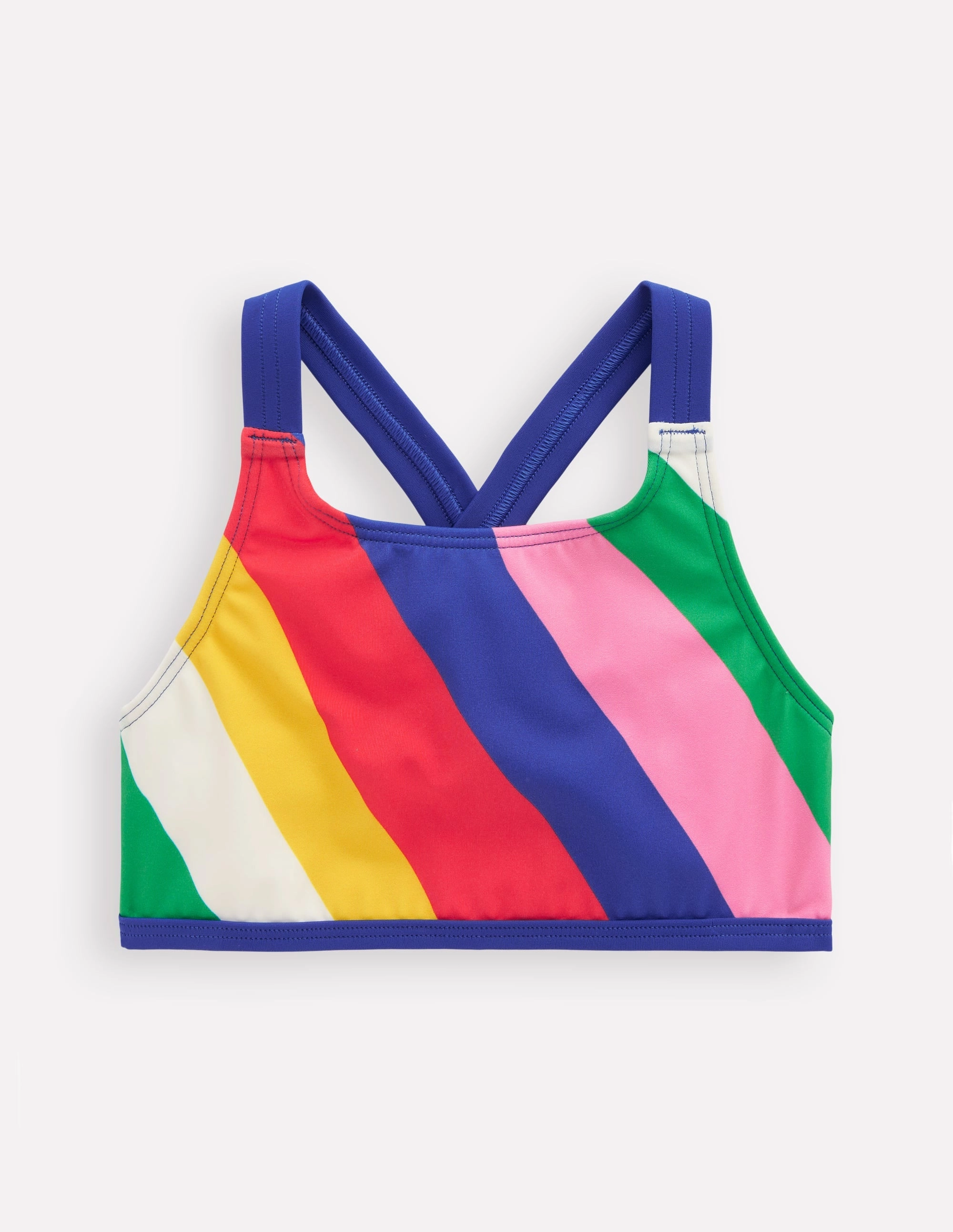 Cross-back Bikini Top-Multi Rainbow Swirl Quick Release Buckle System