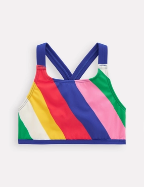 Cross-back Bikini Top-Multi Rainbow Swirl adult style Practical Choice