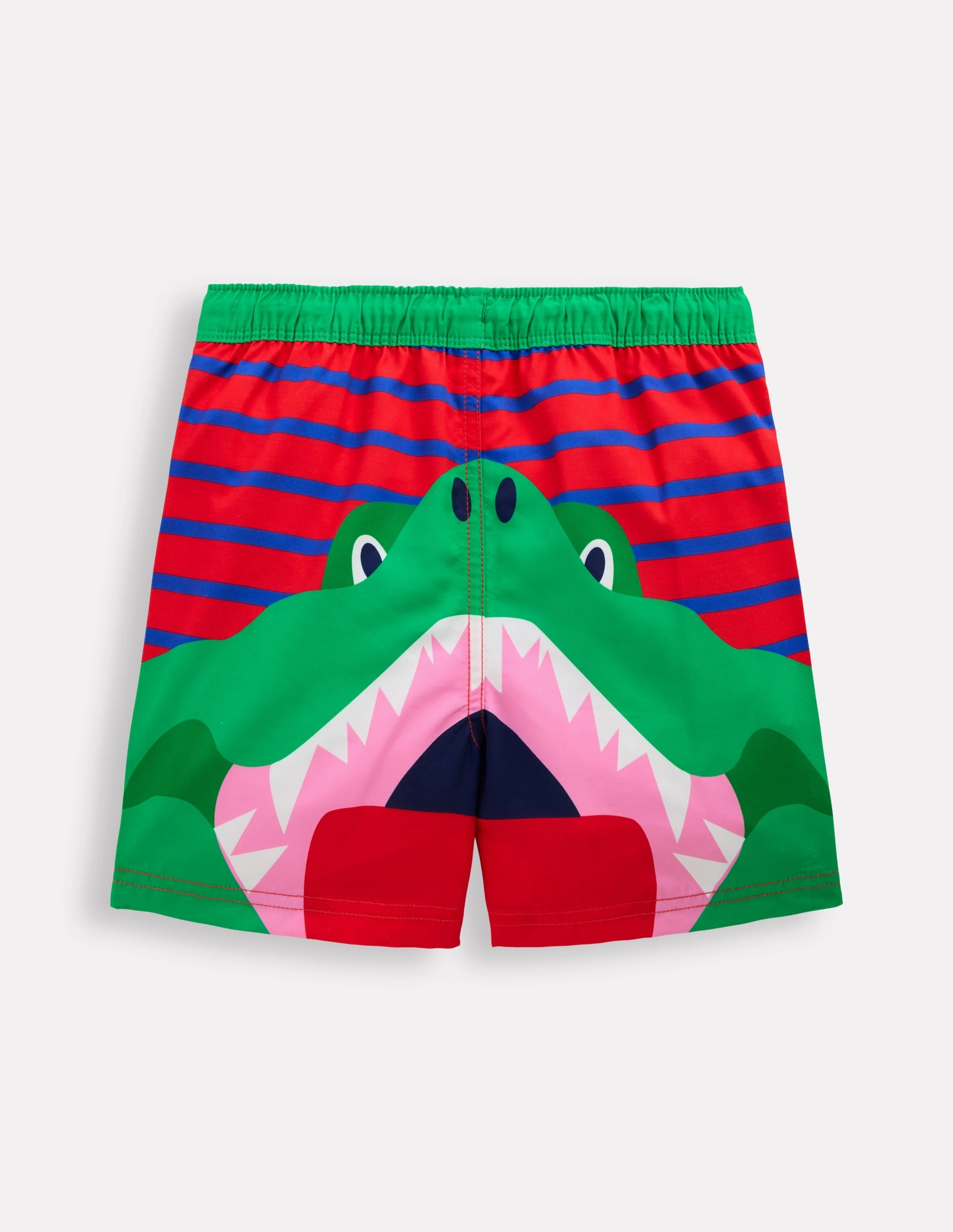 Sand Proof Closure Swim Shorts-Gallery Blue/ Poppy Red Croc