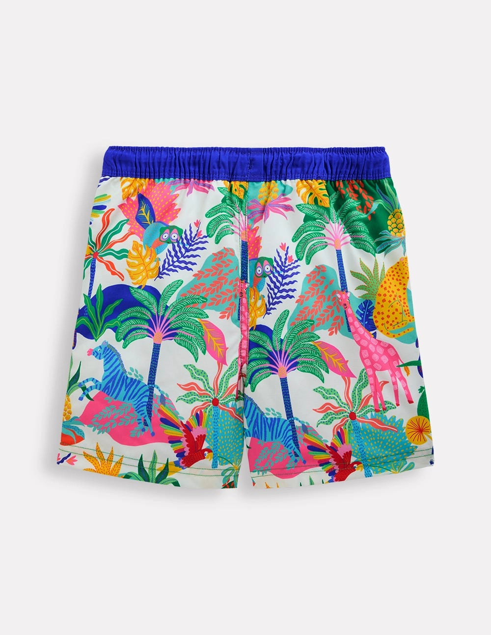 UV Protection Design Swim Shorts-Ivory Multi Jungle