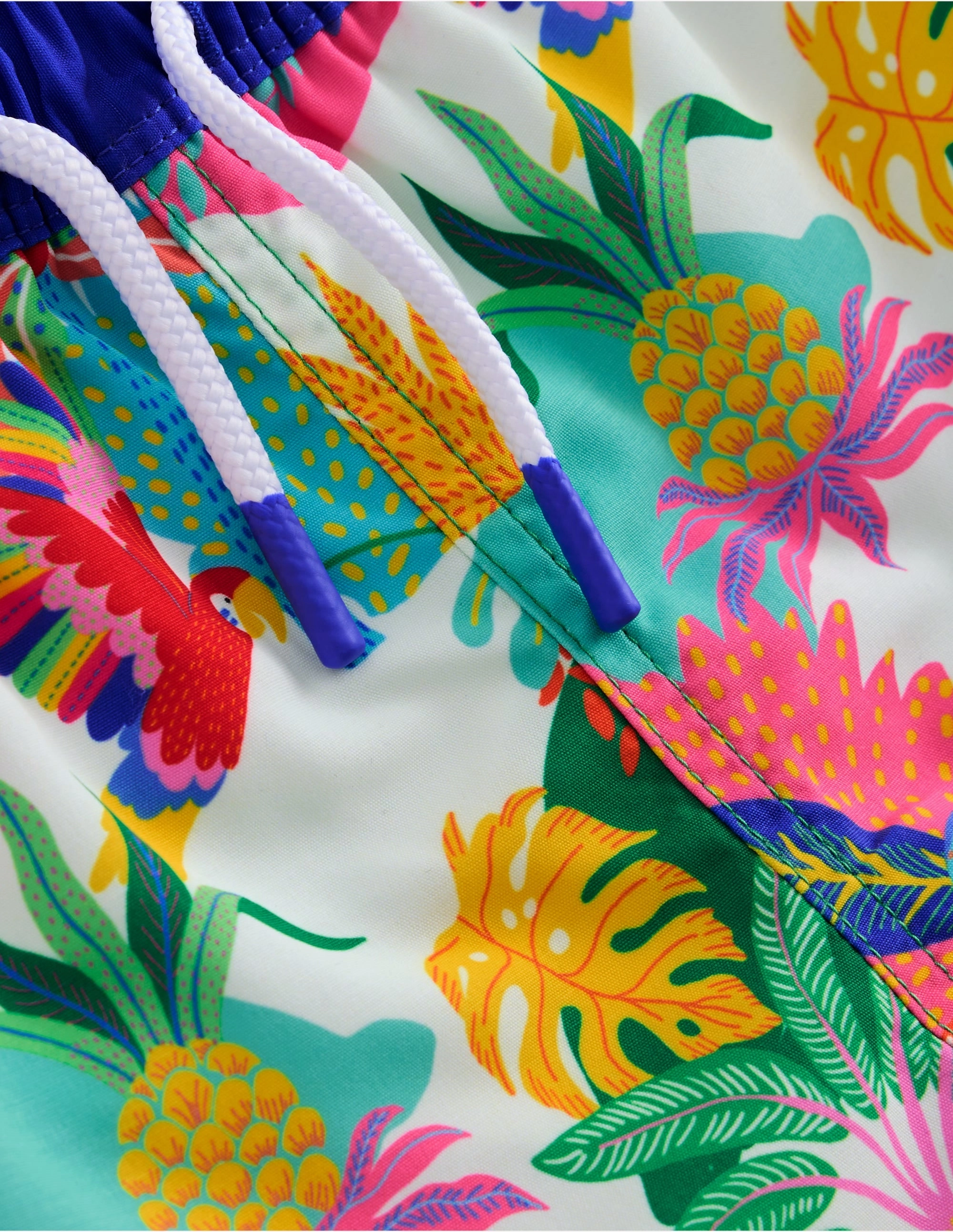 Swim Shorts-Ivory Multi Jungle Saltwater proof