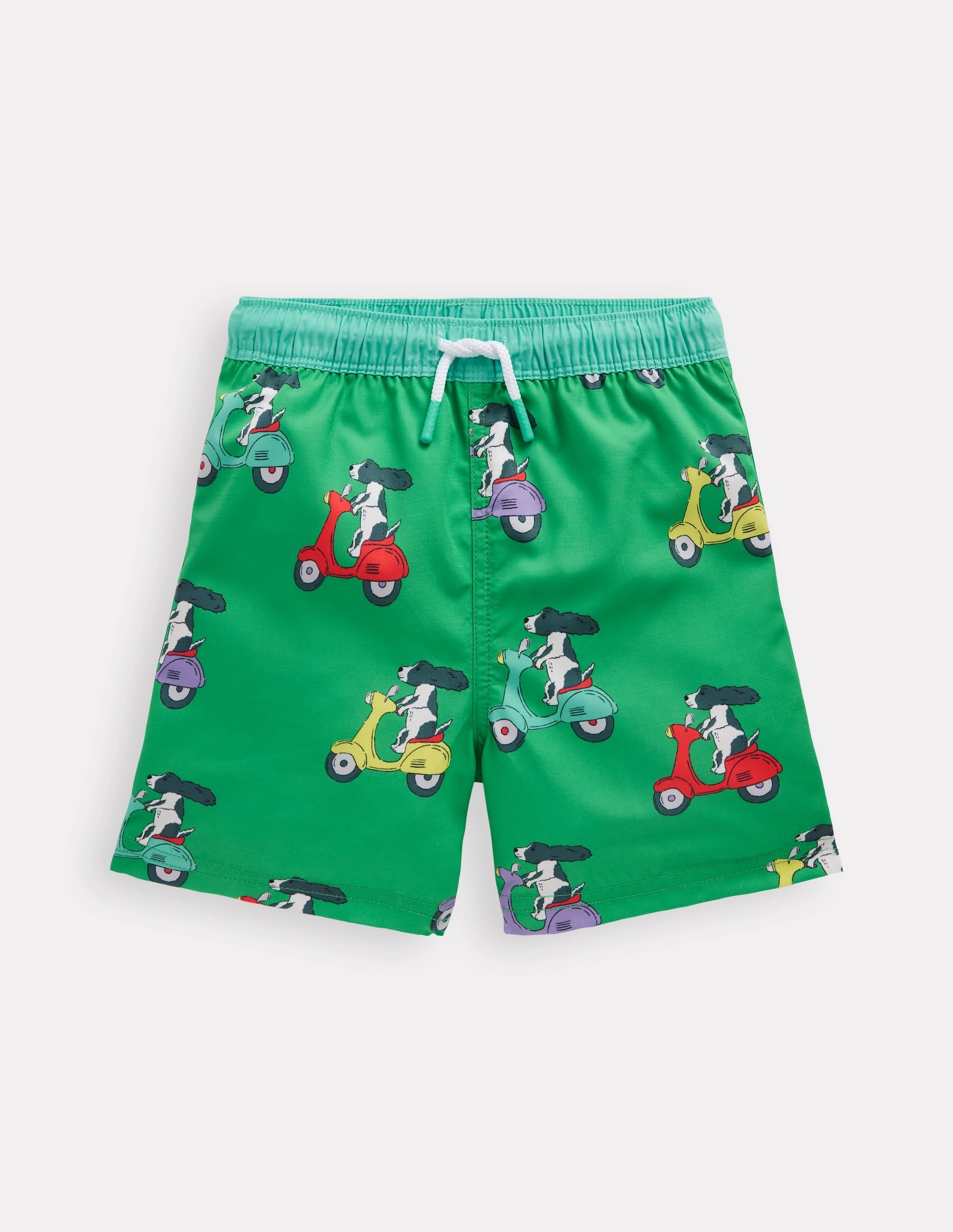 Swim Shorts-Sapling Green Puppy Scooters Classic Design