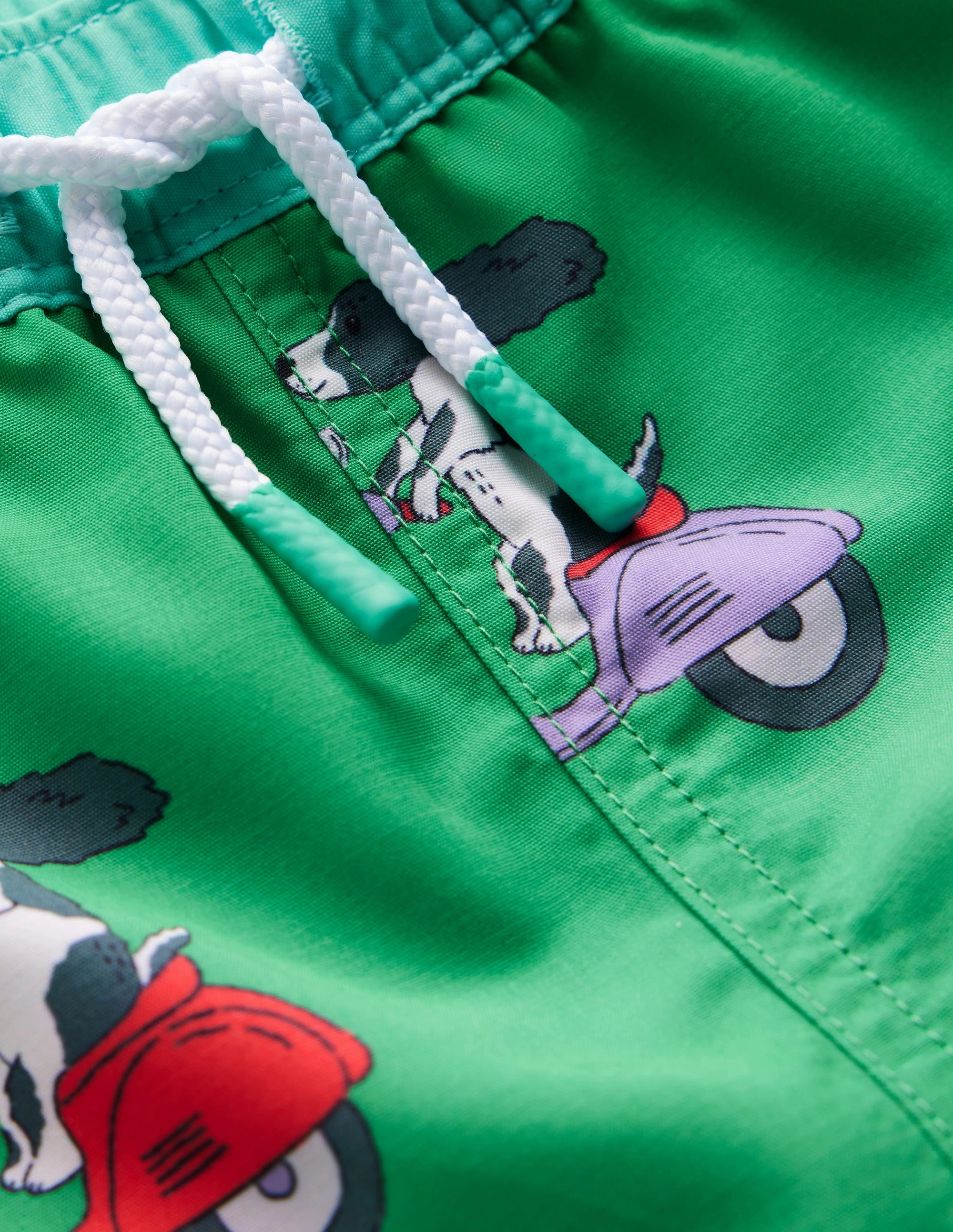 Anti Chafe Panels Swim Shorts-Sapling Green Puppy Scooters