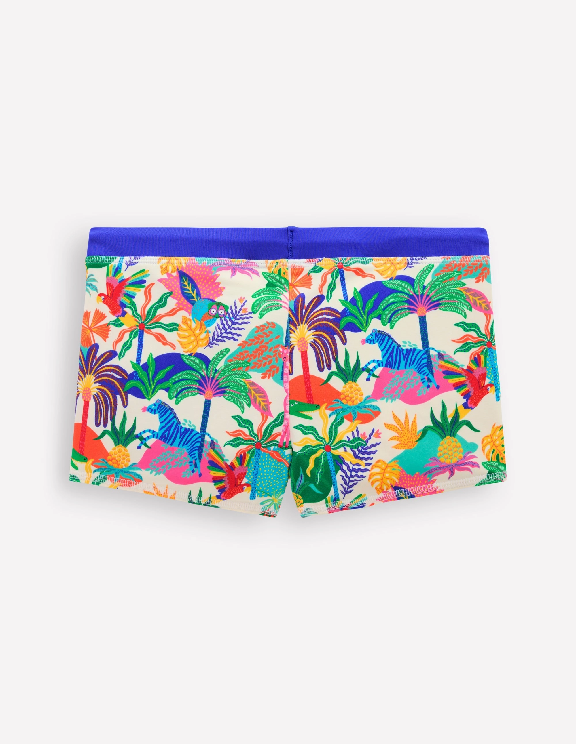 Swim Trunks-Ivory Multi Jungle Matte Look Beach Ready