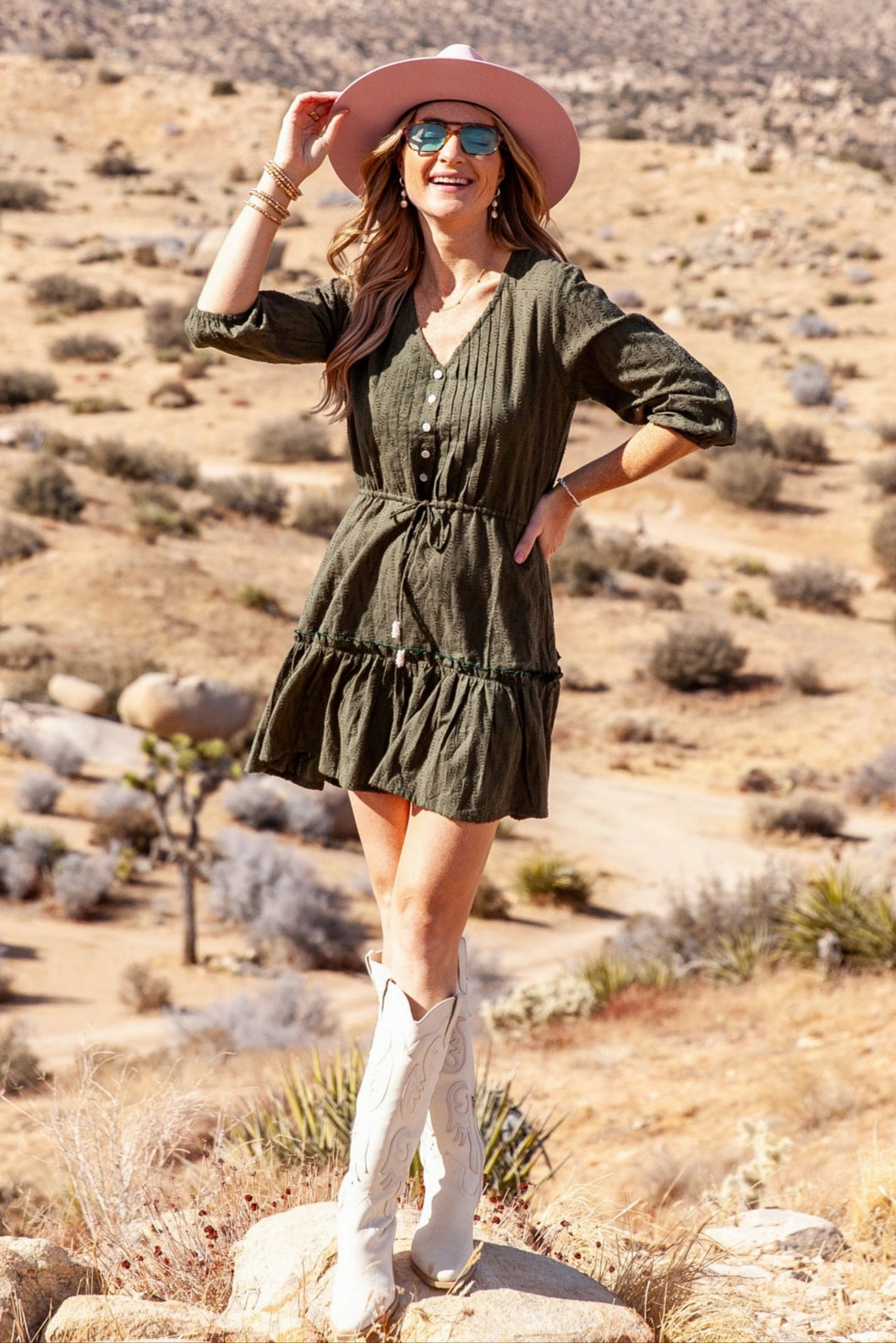 Contemporary Style Carrie Dress Short / Sage