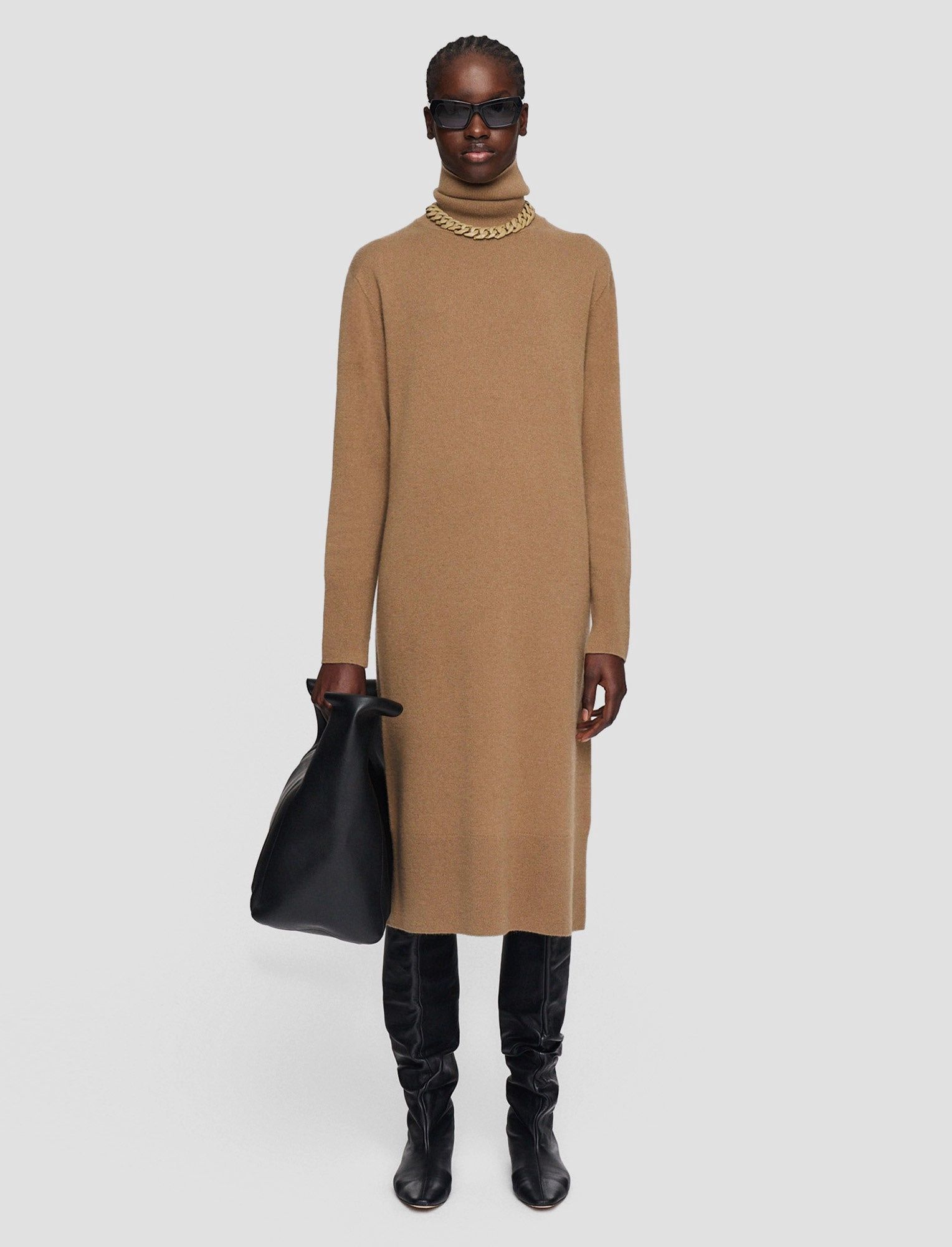 Metallic Finish Light Pure Cashmere Dress