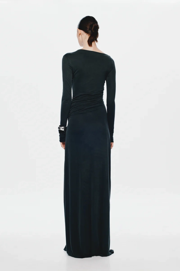 Vibrant evening gown The 'Glacier' Long Sleeve Dress Black