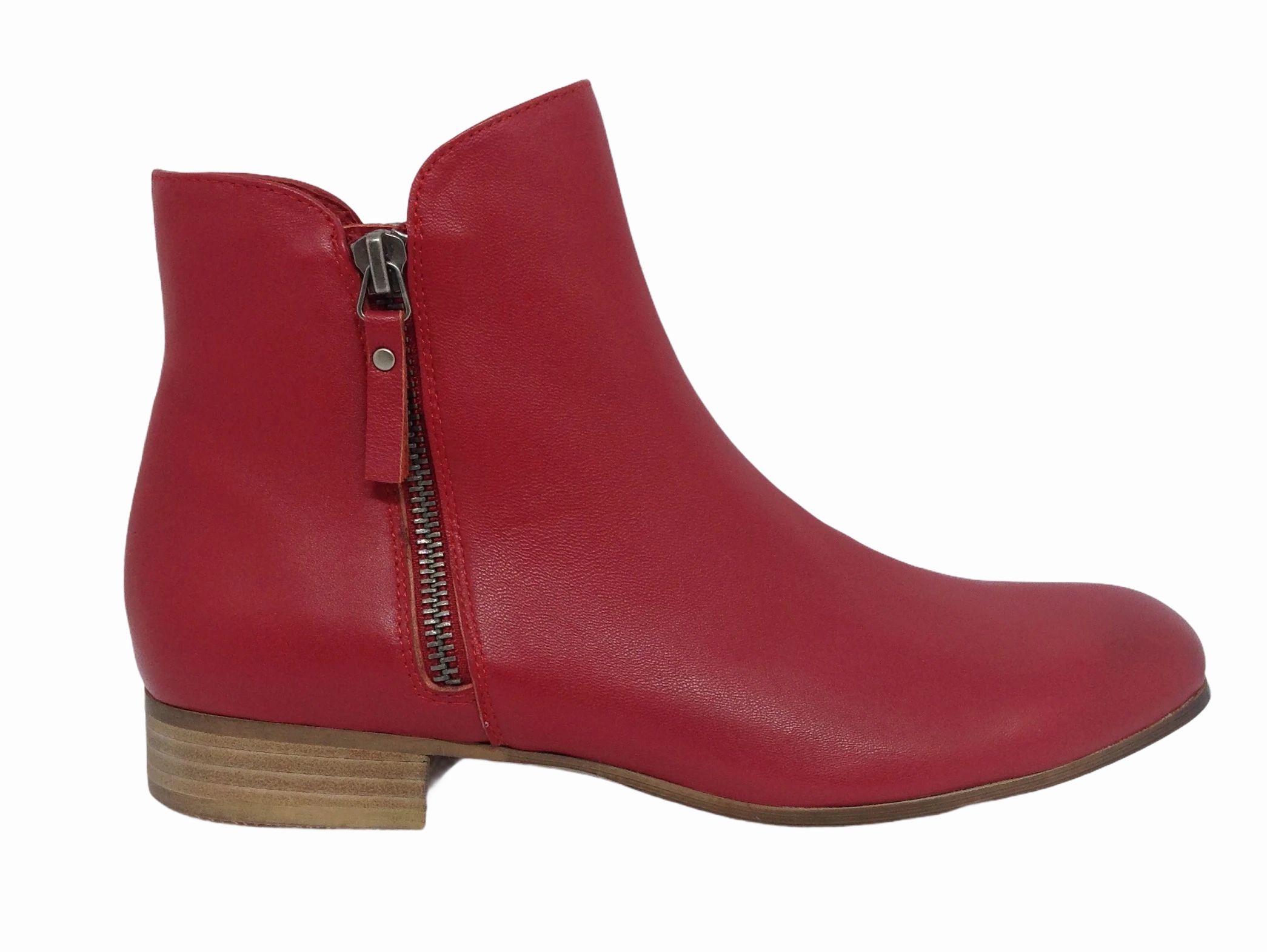 Django & Juliette Fabian ~ Red ~ Leather boot Slip Resistant Urban Commute Easy Entry
