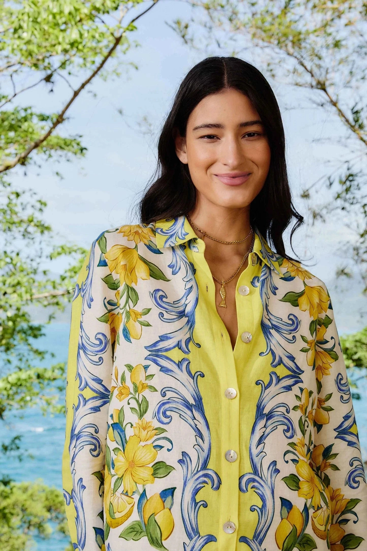 Reinforced Seams Pocket Reinforcement Sicily Scarf Shirt Off-White