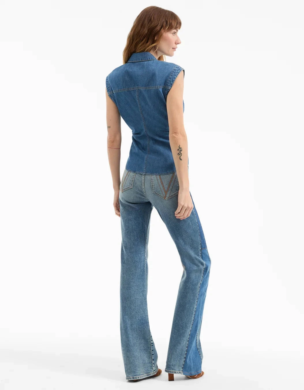 Sera Ruched Denim Shirt Serendipity Stylish Outfit