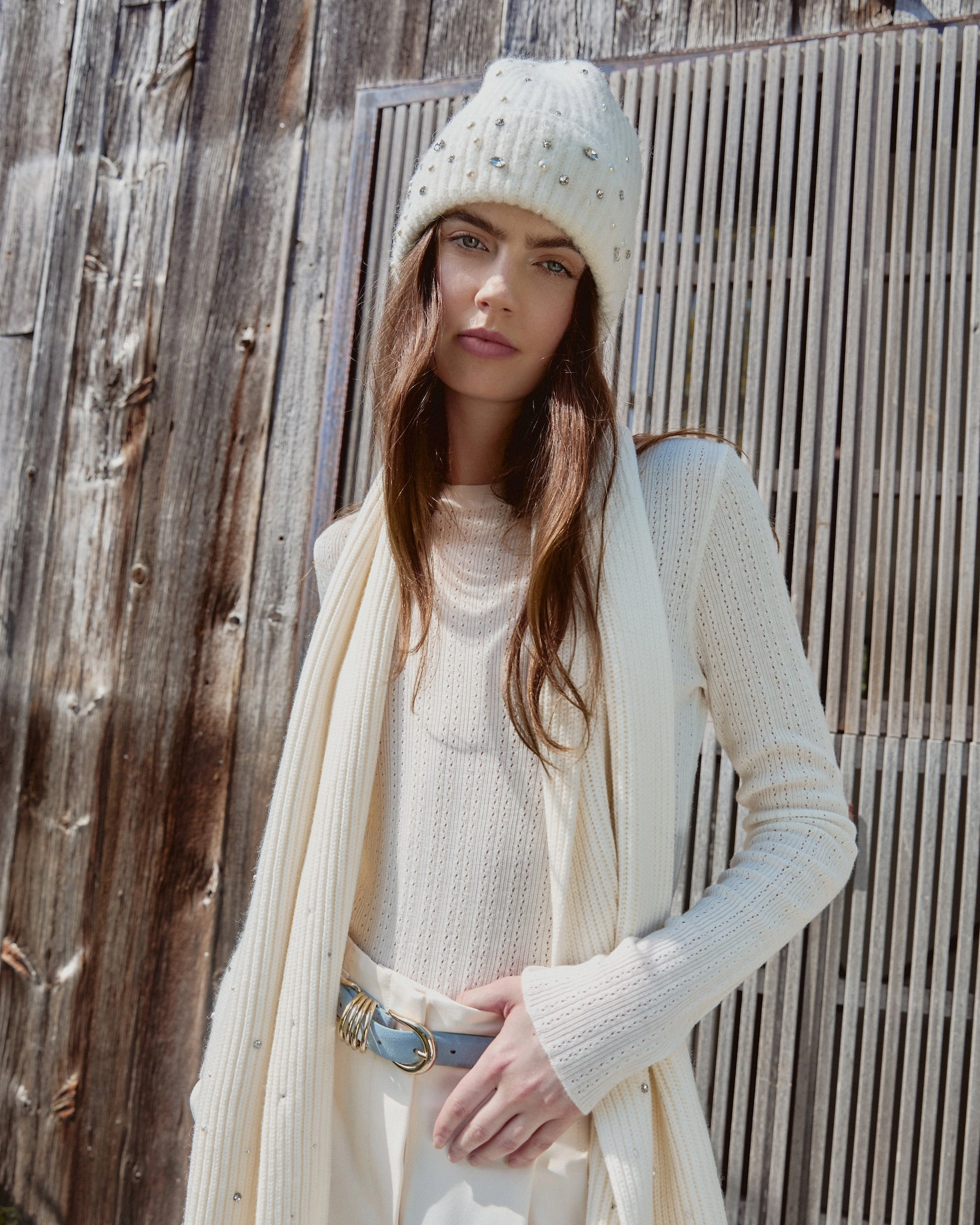 Sleeveless Top ContouredPanels Crew Neck Kayden Knit